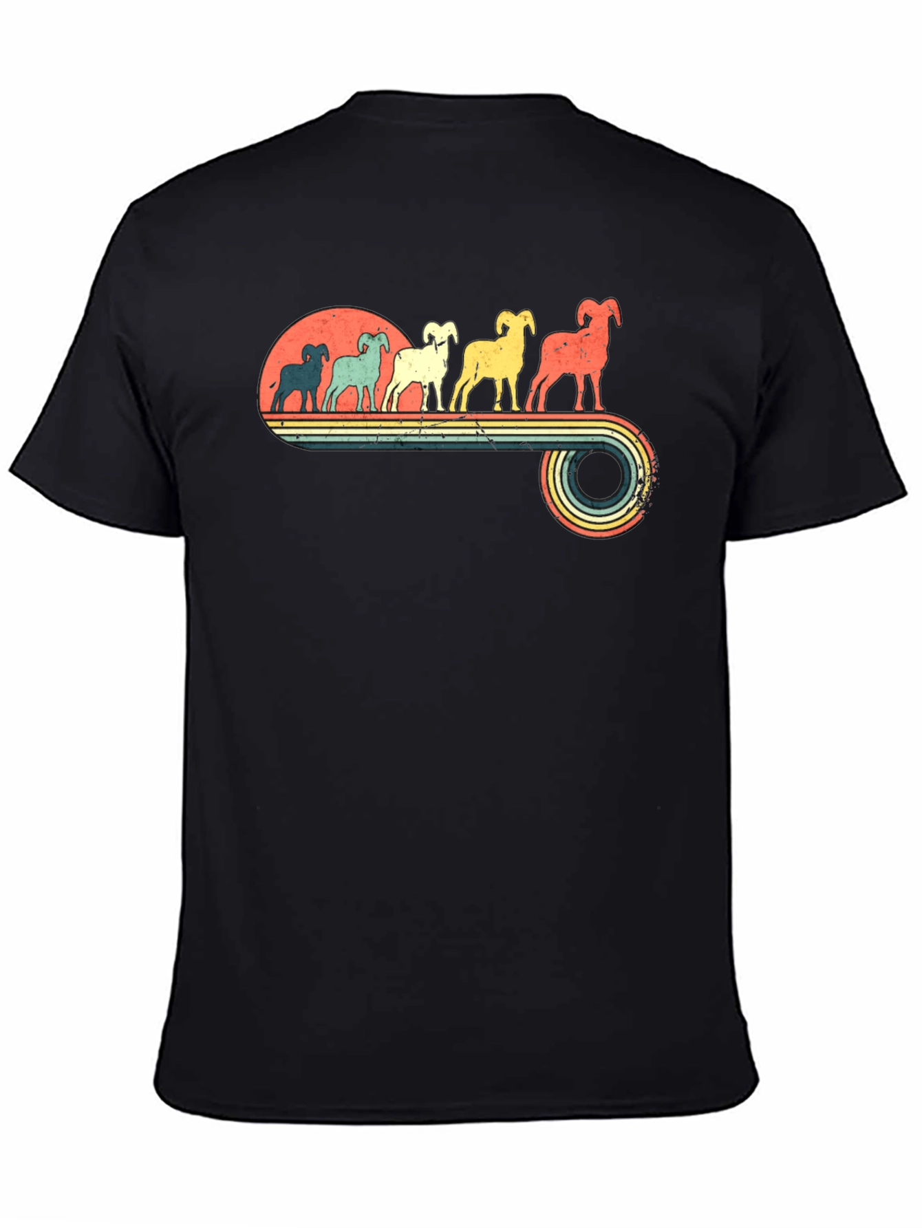 Retro Ram Graphic Tee - Mens Black T-Shirt