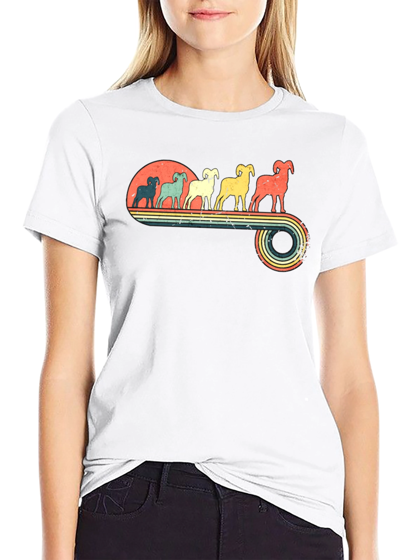 Retro Ram Graphic Tee - Mens Black T-Shirt