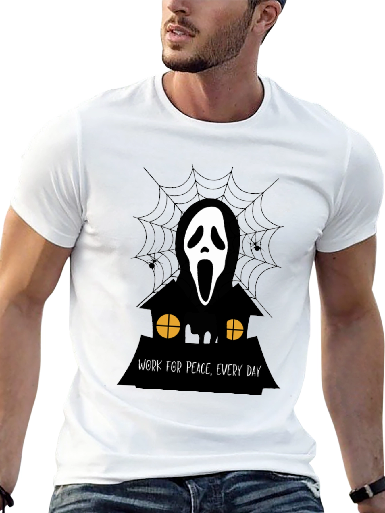 Ghost Face Work for Peace T-Shirt