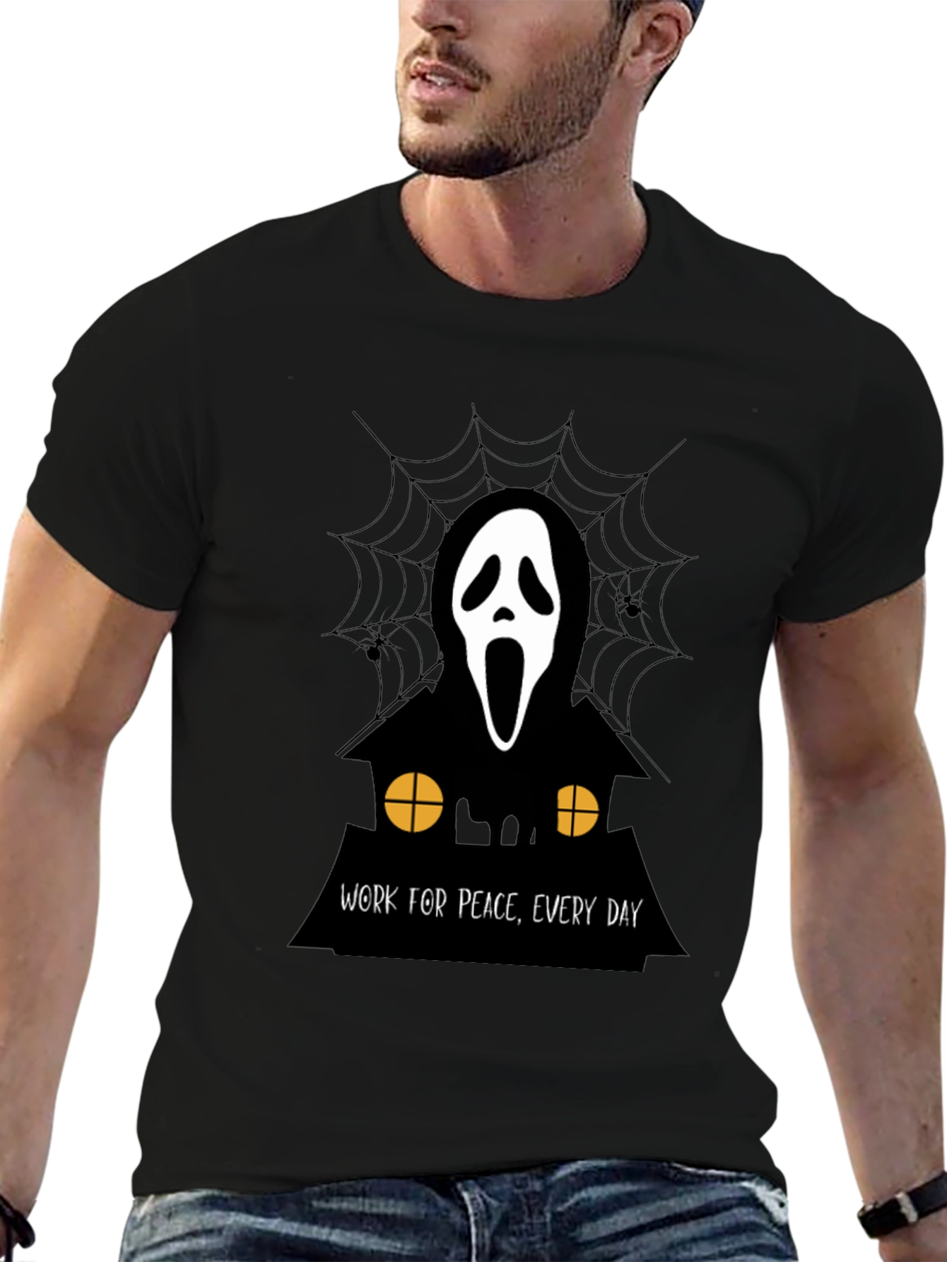 Ghost Face Work for Peace T-Shirt