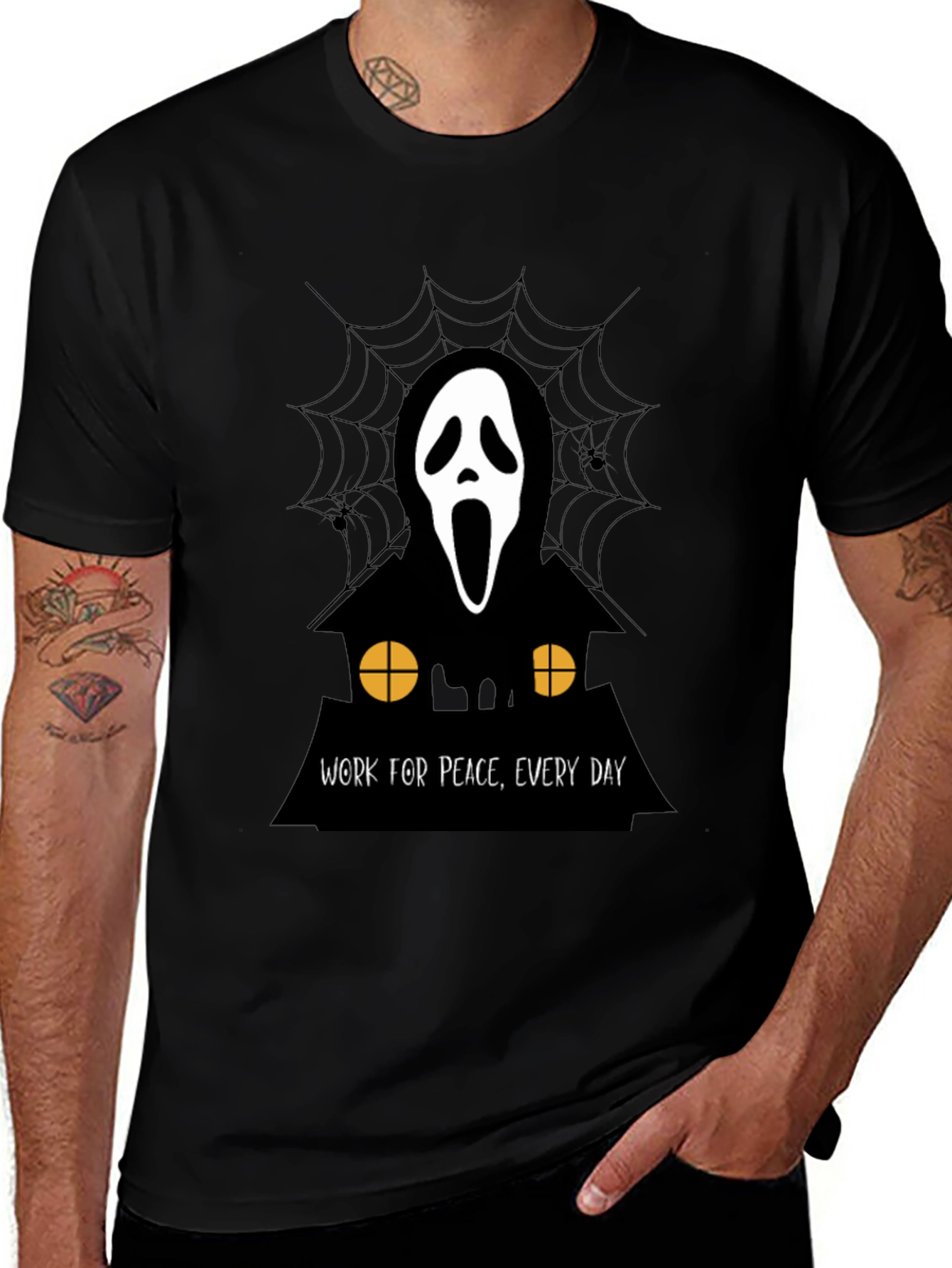 Ghost Face Work for Peace T-Shirt