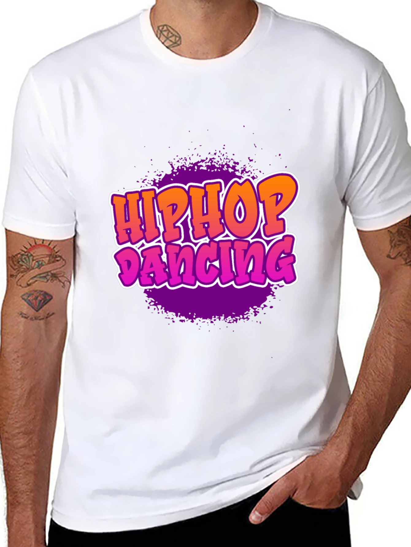 Hip Hop Dancing Graphic T-Shirt - Black