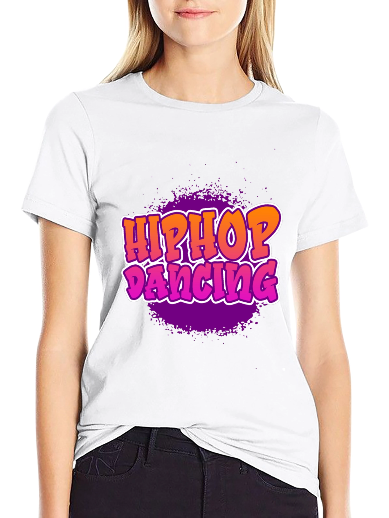 Hip Hop Dancing Graphic T-Shirt - Black