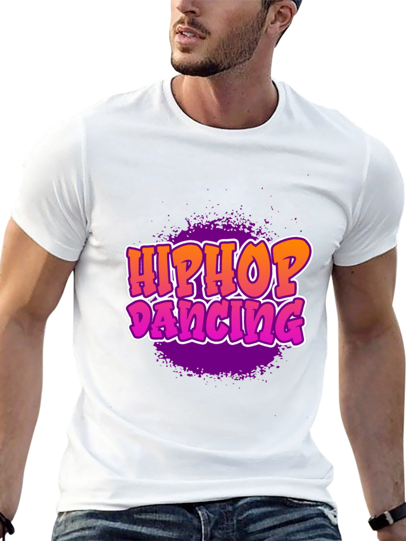 Hip Hop Dancing Graphic T-Shirt - Black