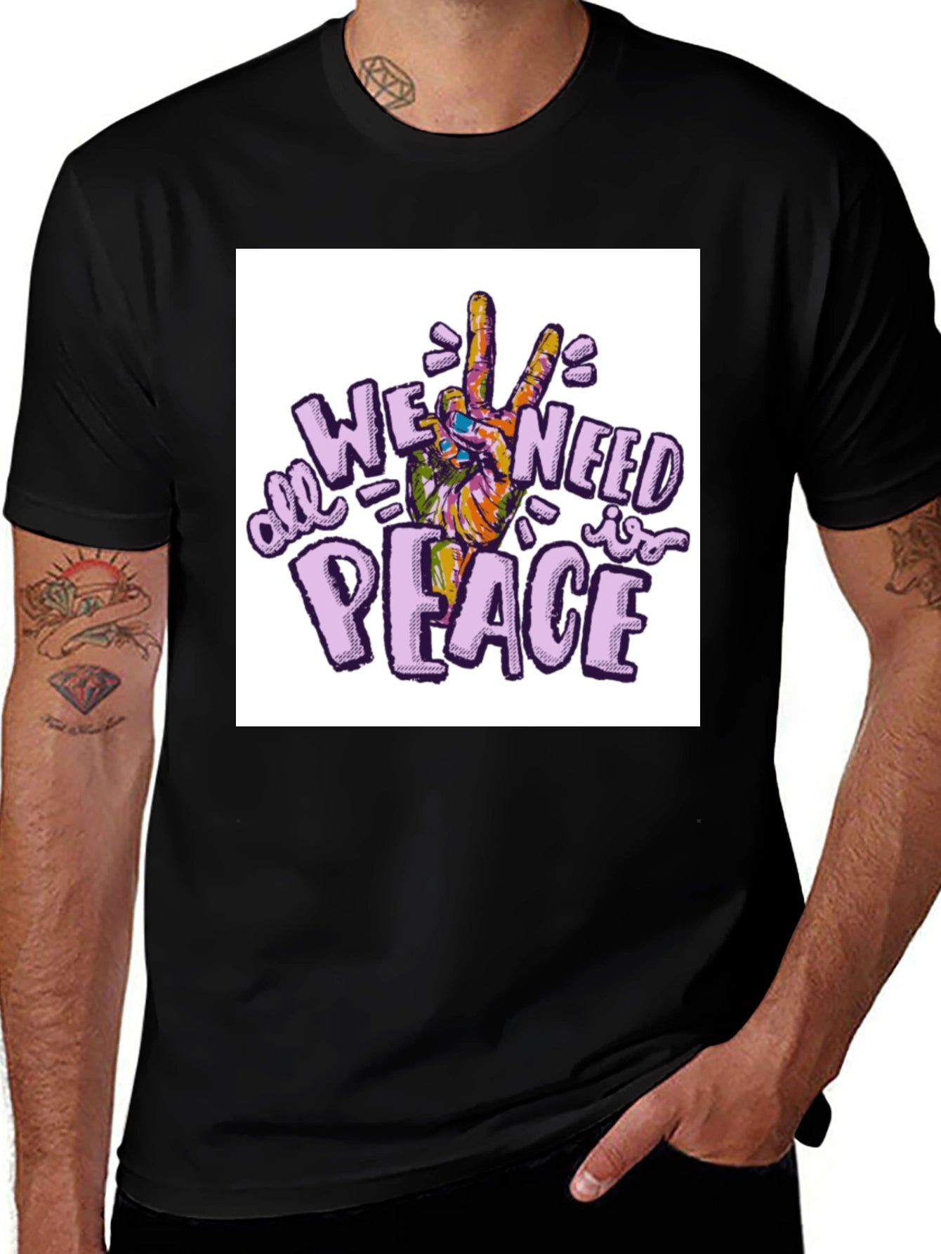 All We Need Is Peace T-Shirt - Black