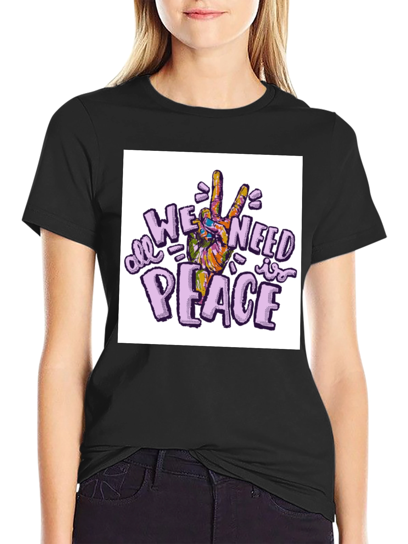 All We Need Is Peace T-Shirt - Black