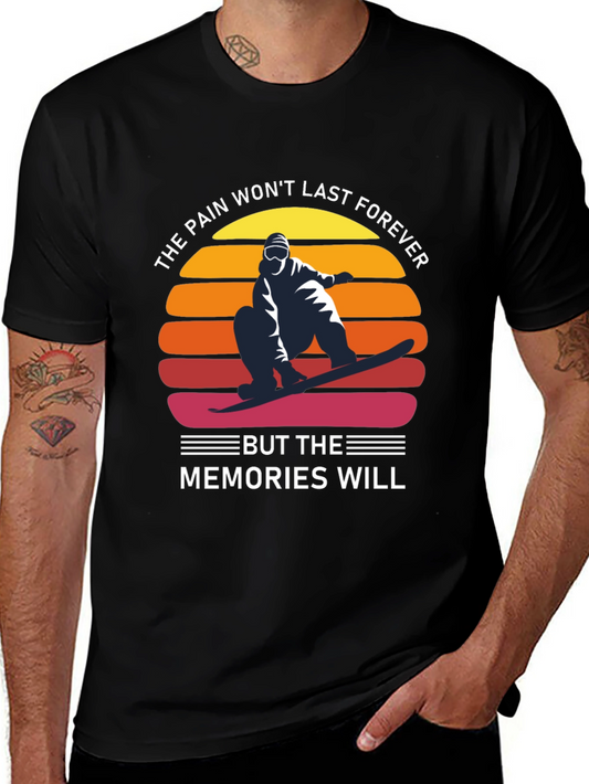 Snowboarder Sunset Graphic Tee - Pain Wont Last Memories Will