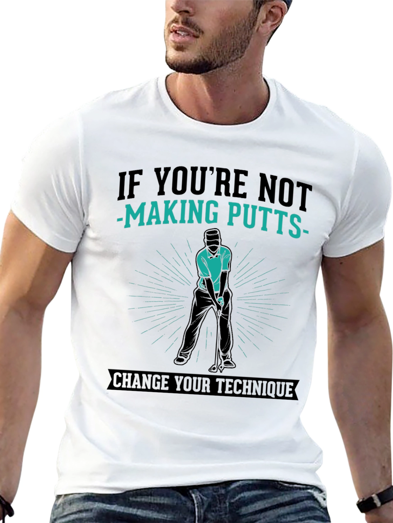 Golfing T-Shirt: Putting Technique