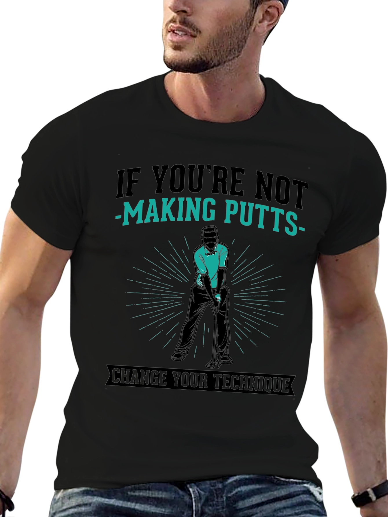 Golfing T-Shirt: Putting Technique