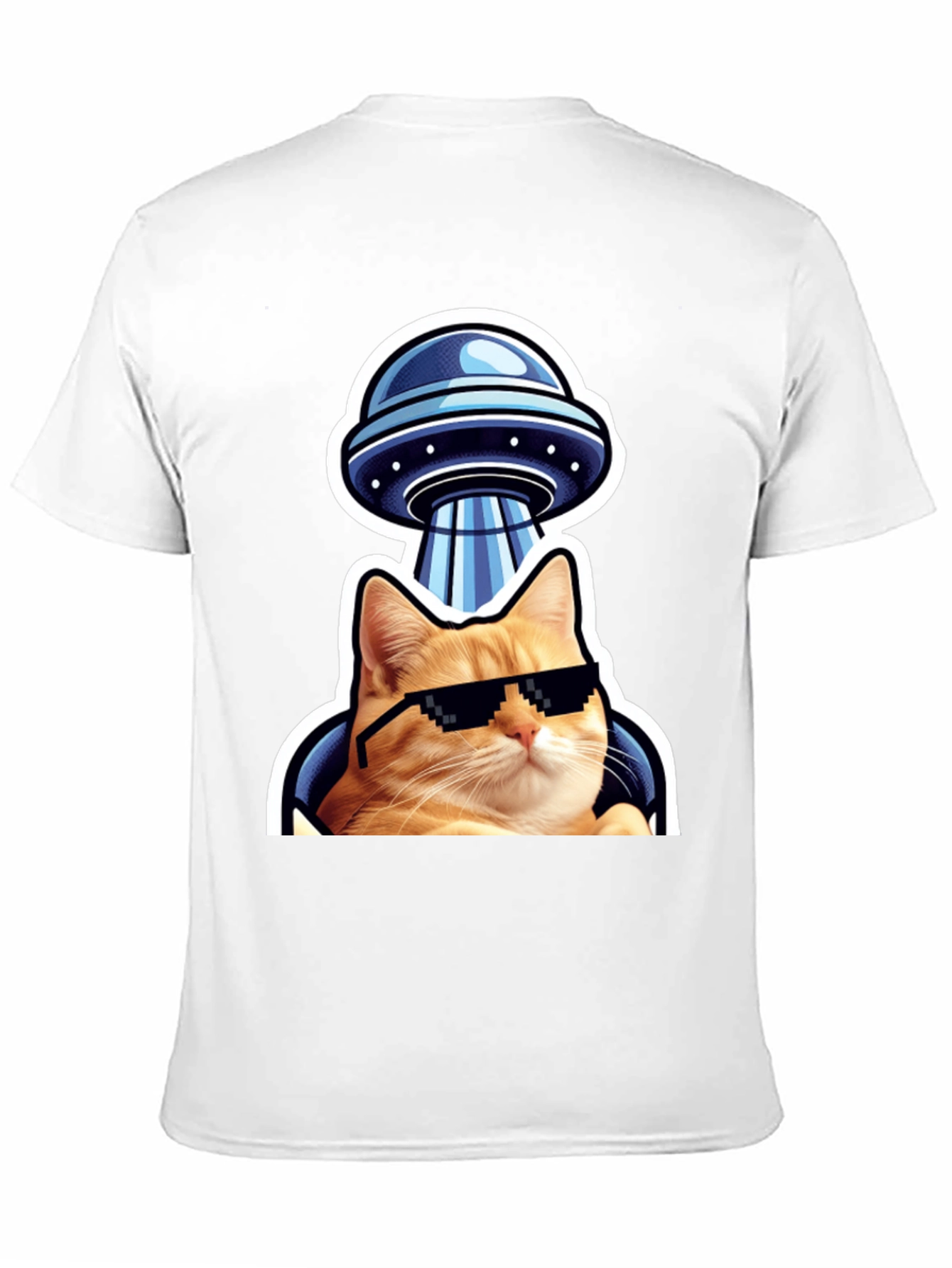 Cool Cat UFO T-Shirt - Black Cotton Tee