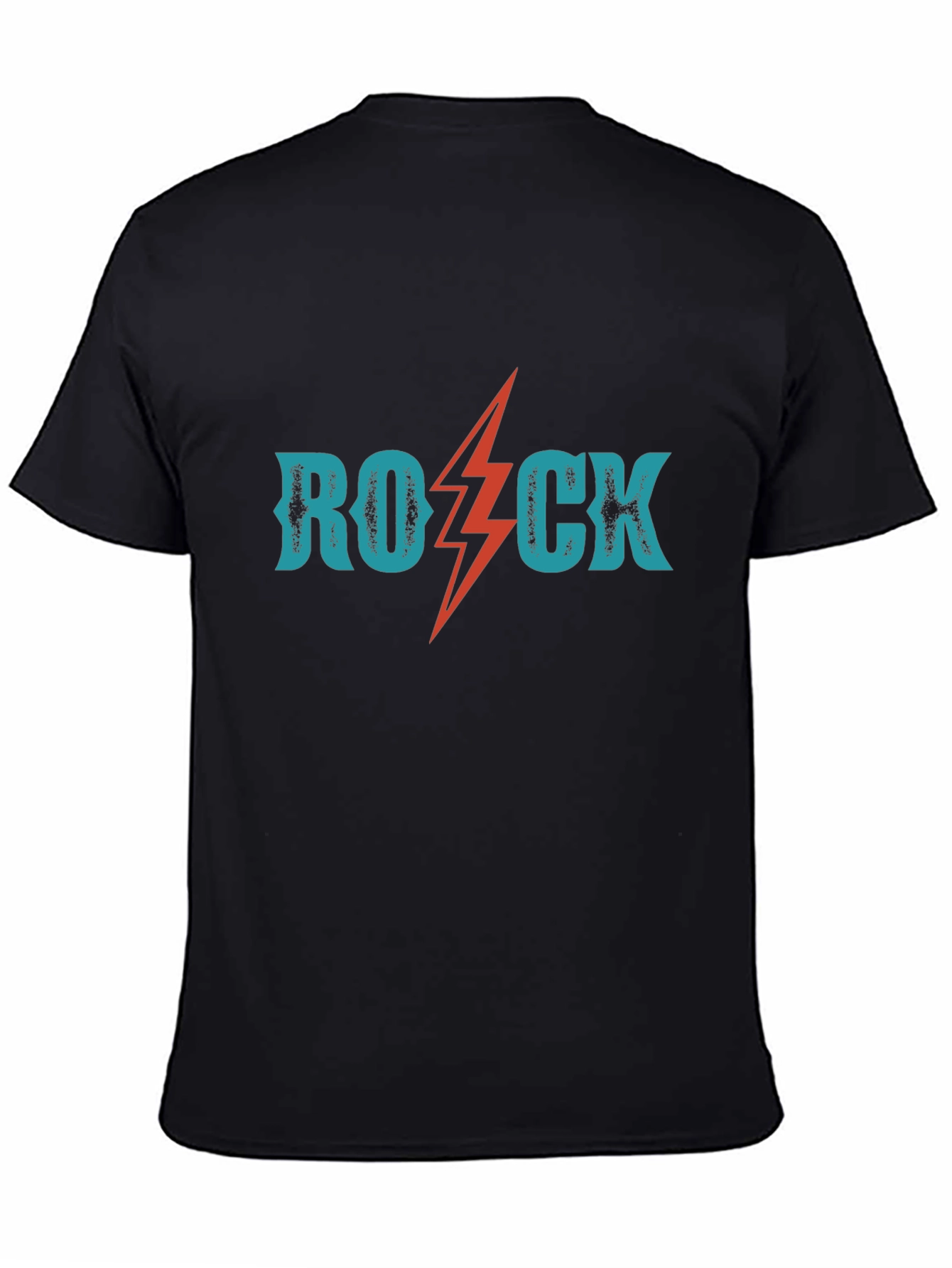 Rock Lightning Bolt Graphic Tee - Black