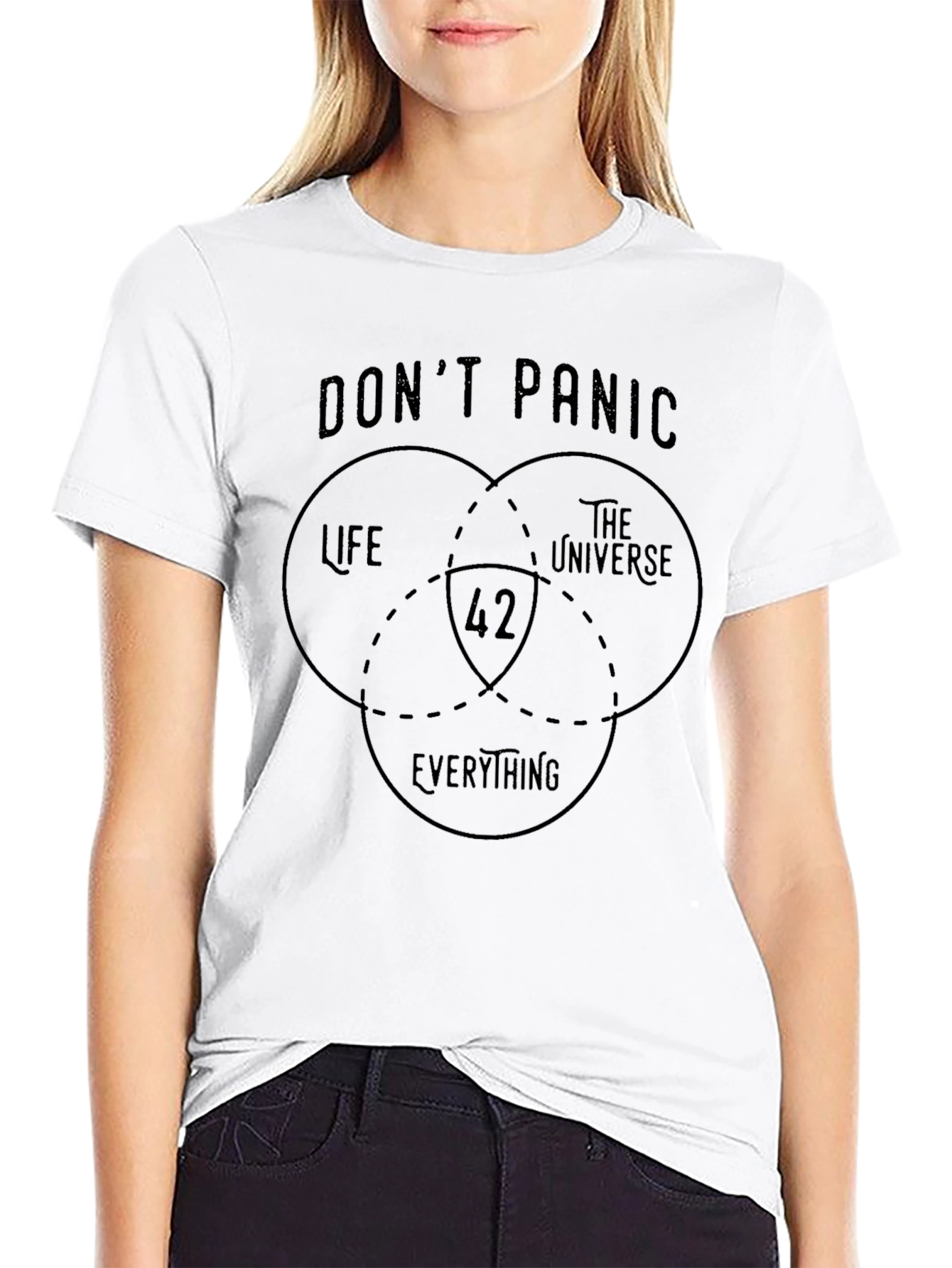 Dont Panic 42 T-Shirt - Life Universe Everything Tee