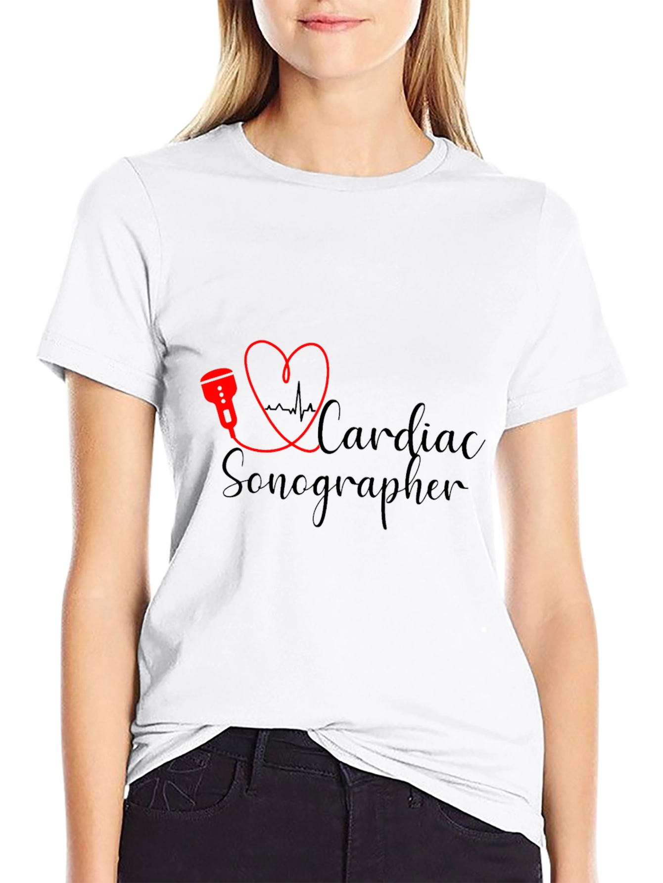 Cardiac Sonographer Black T-Shirt