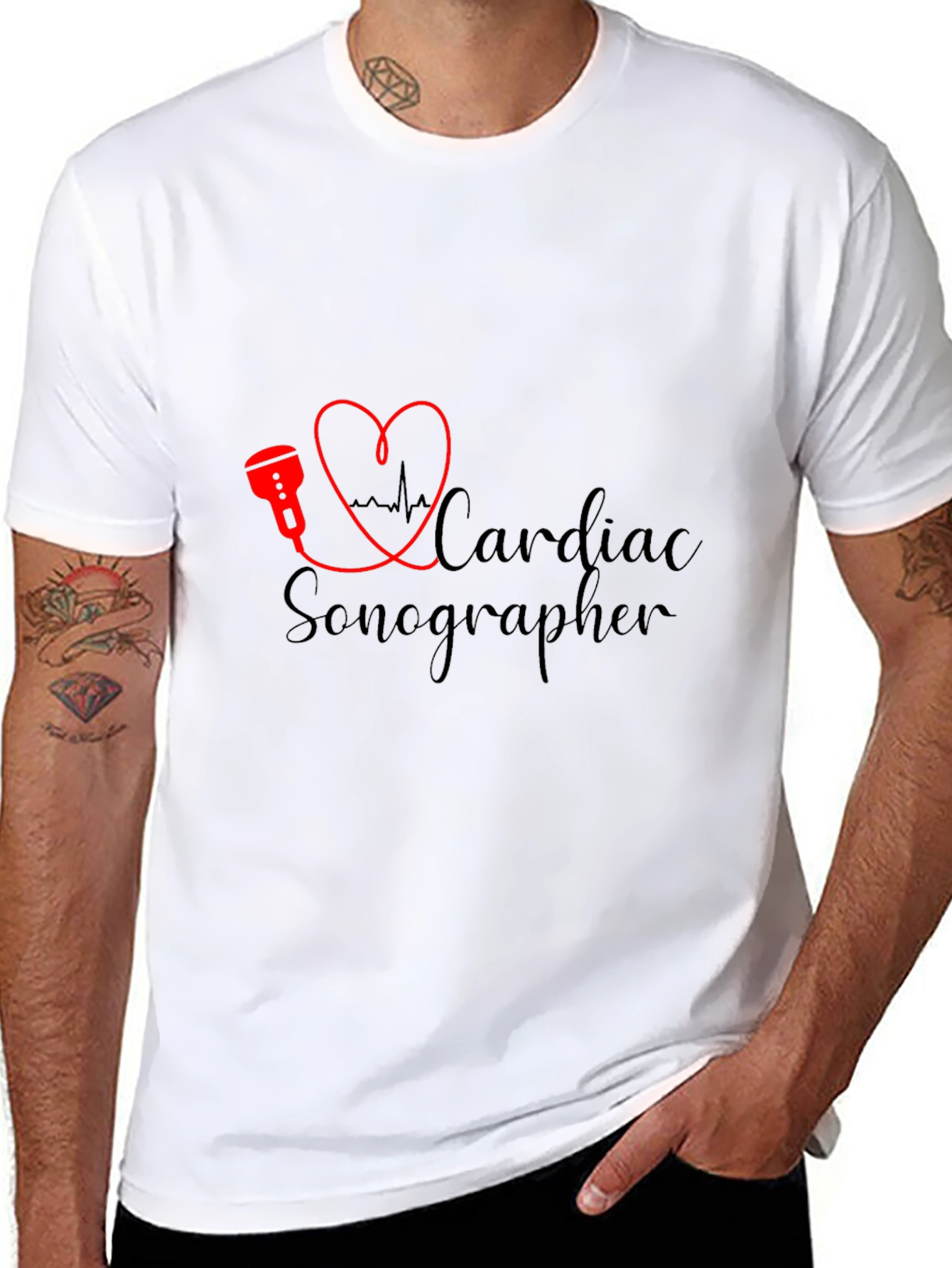 Cardiac Sonographer Black T-Shirt
