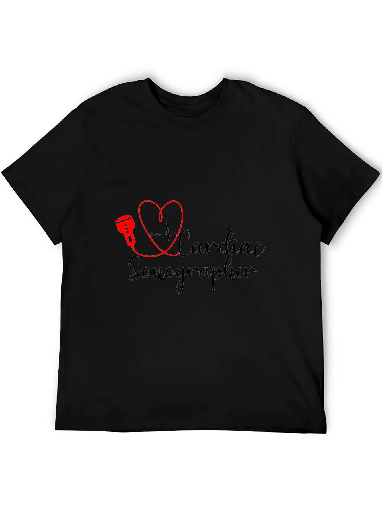 Cardiac Sonographer Black T-Shirt