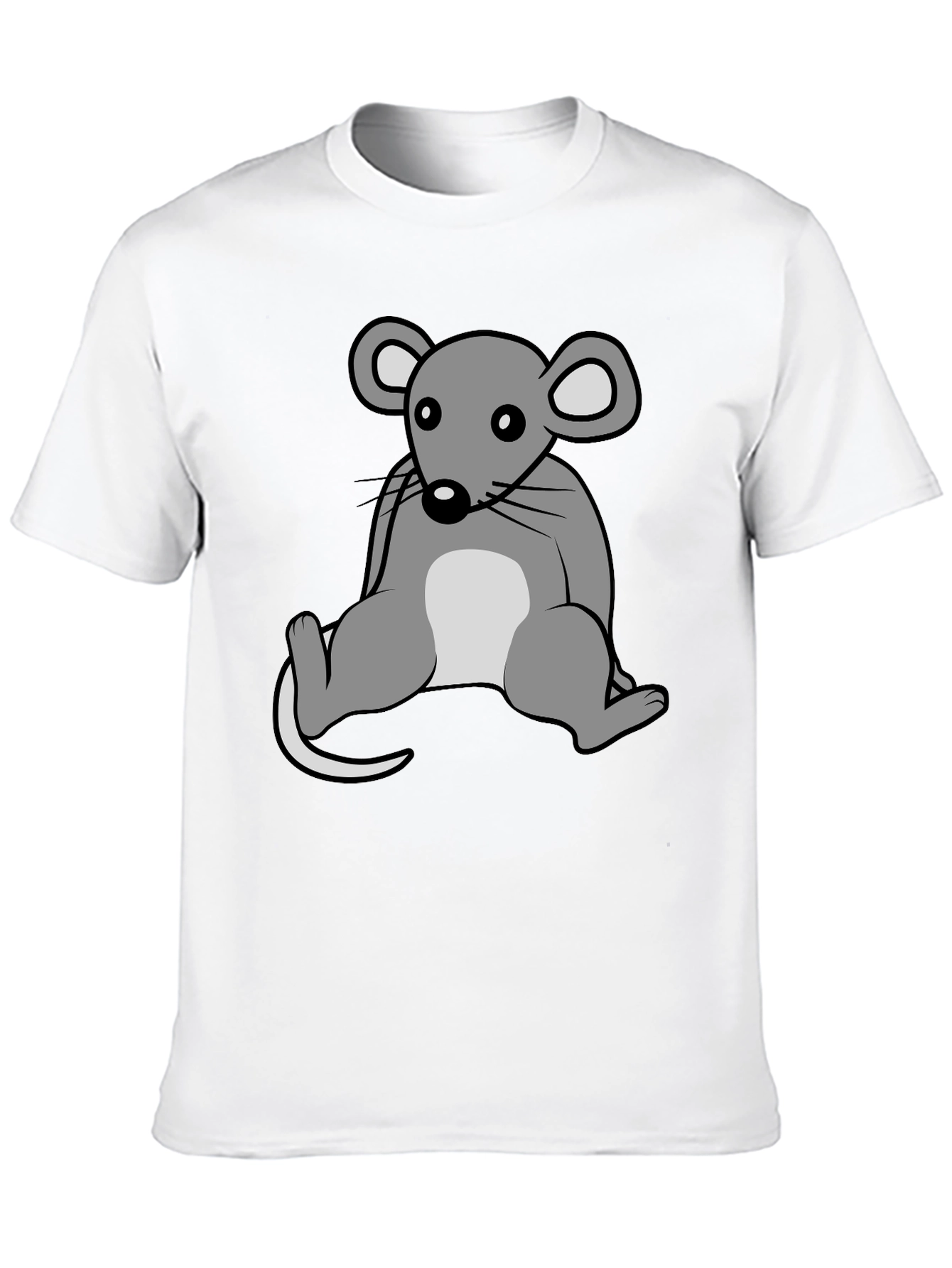 Cartoon Mouse Graphic T-Shirt - Unisex Crew Neck