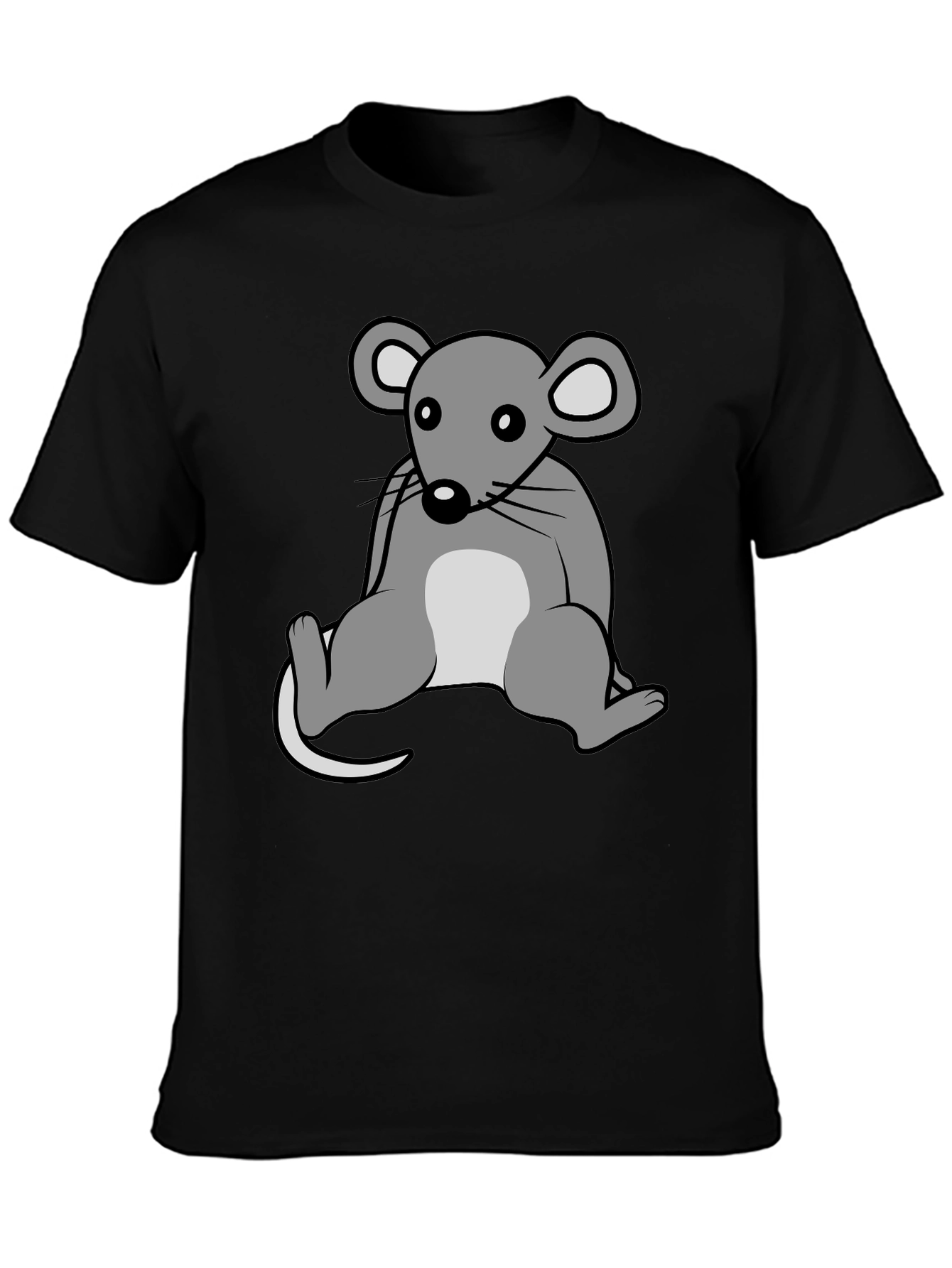 Cartoon Mouse Graphic T-Shirt - Unisex Crew Neck