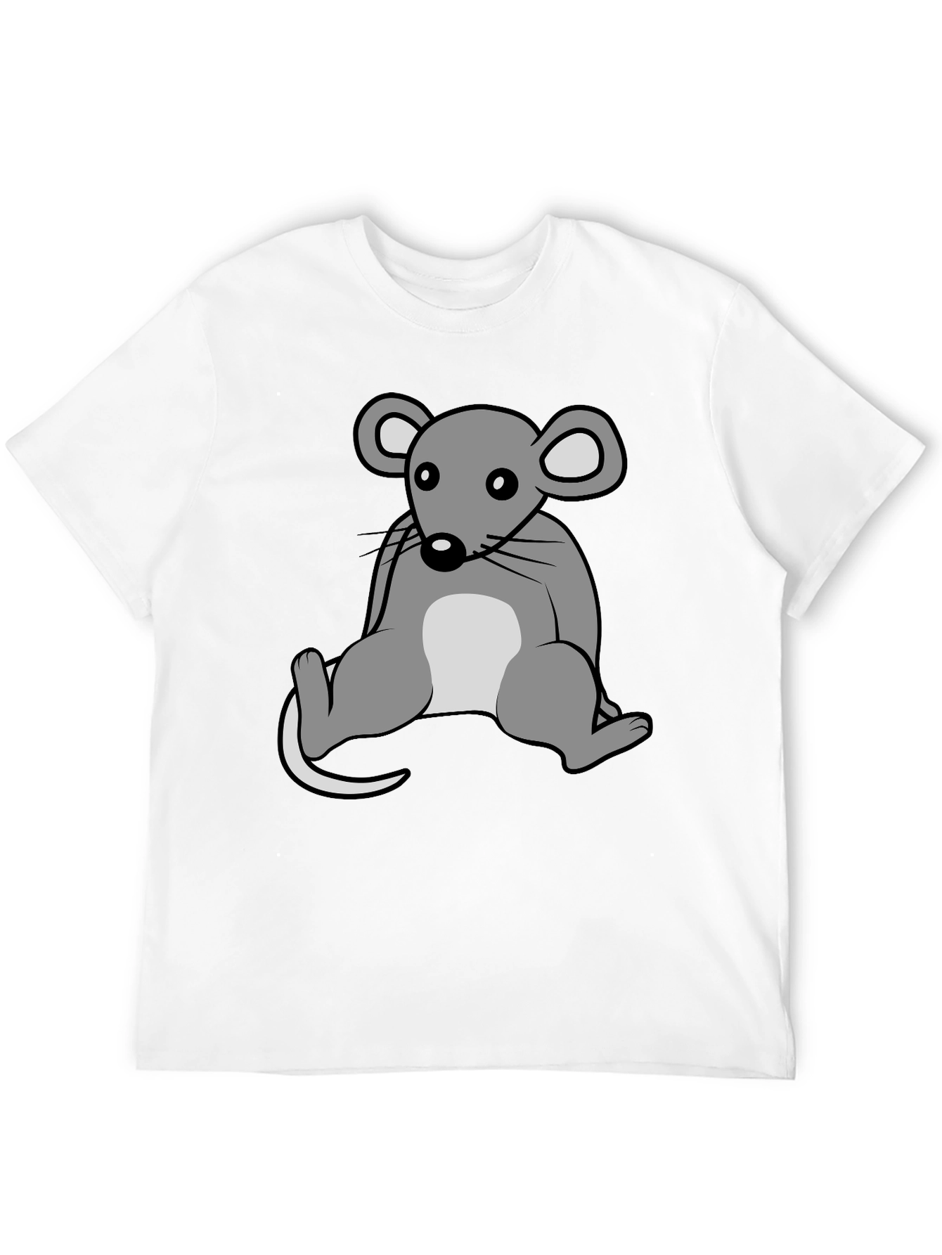 Cartoon Mouse Graphic T-Shirt - Unisex Crew Neck