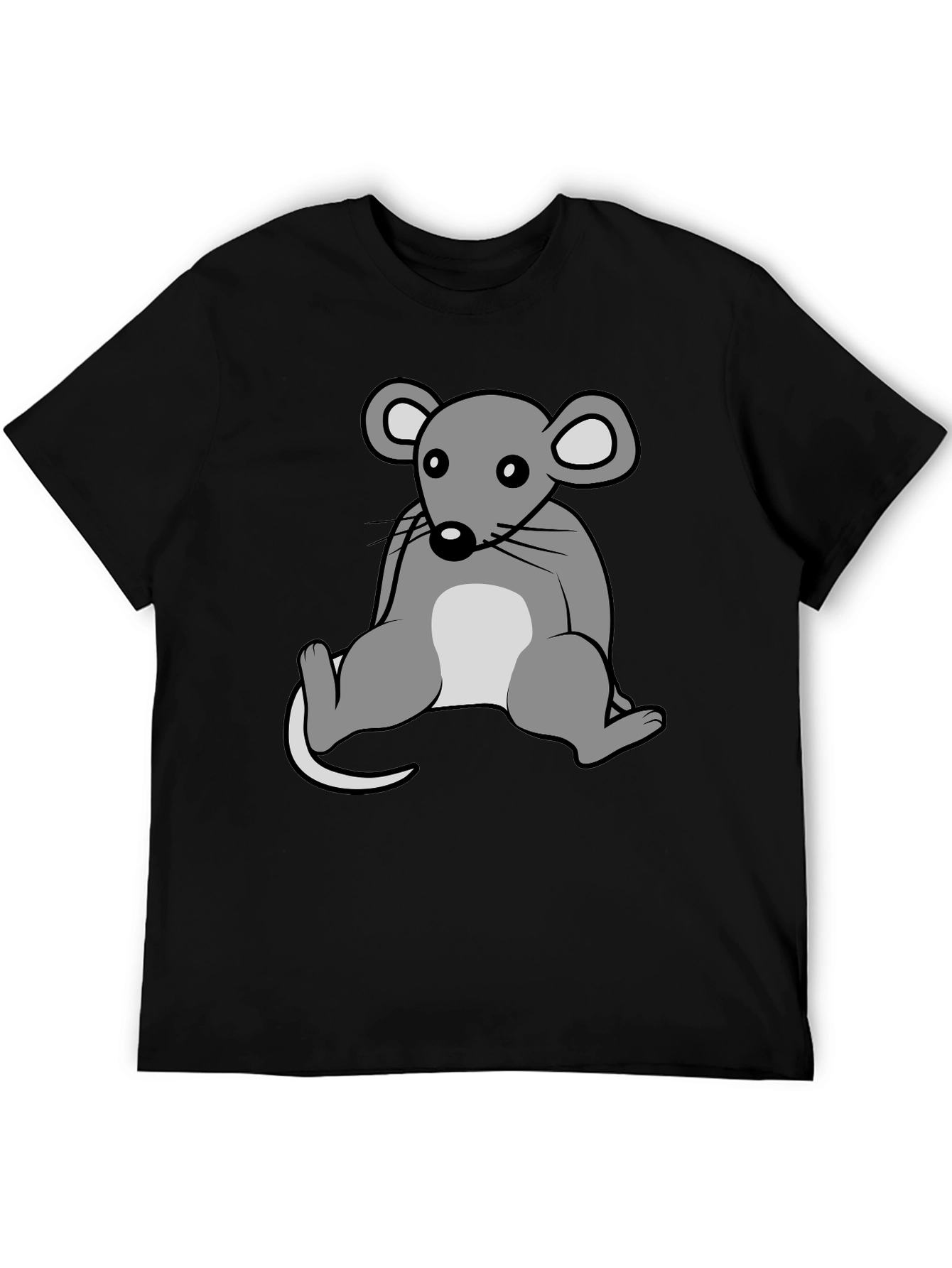 Cartoon Mouse Graphic T-Shirt - Unisex Crew Neck