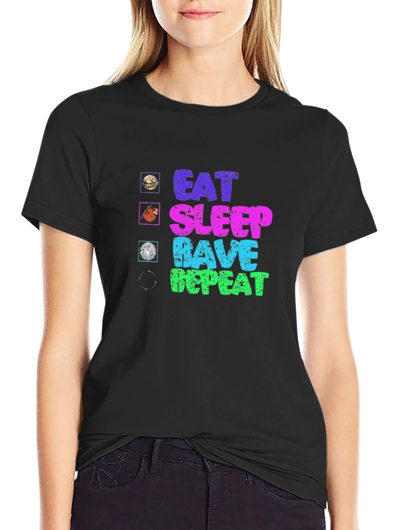 Eat Sleep Rave Repeat Graphic Tee