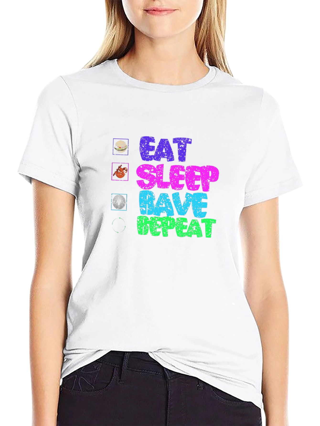 Eat Sleep Rave Repeat Graphic Tee
