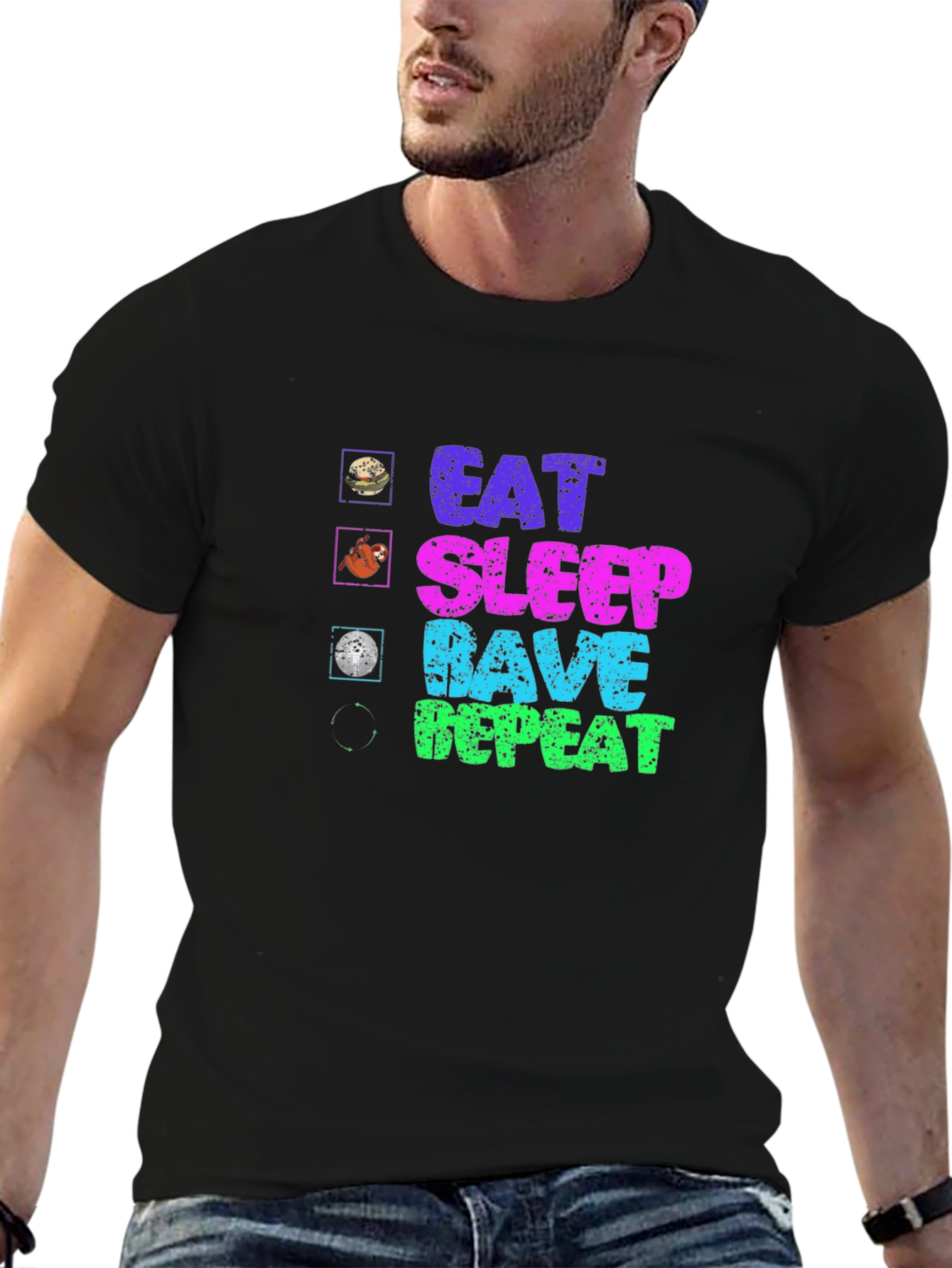 Eat Sleep Rave Repeat Graphic Tee