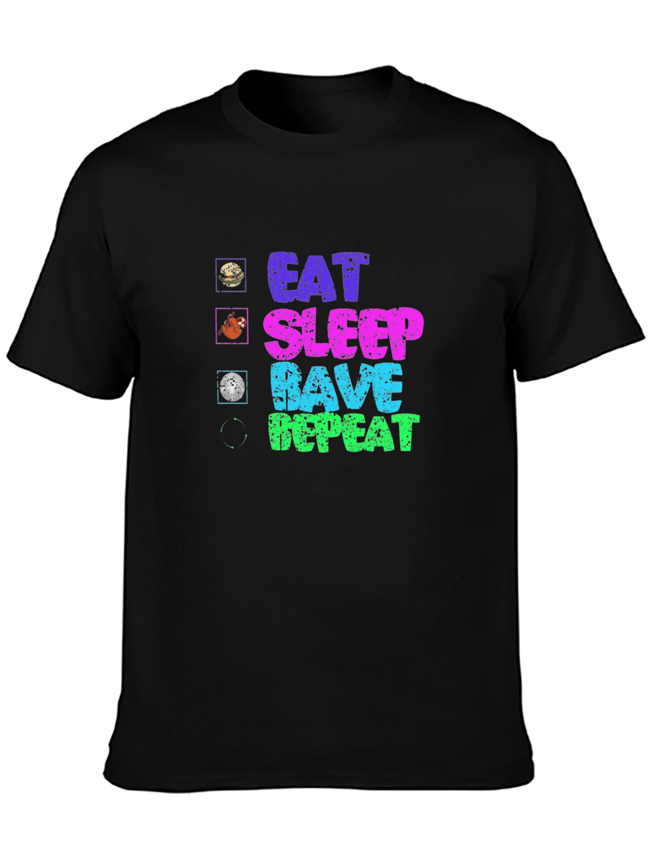 Eat Sleep Rave Repeat Graphic Tee