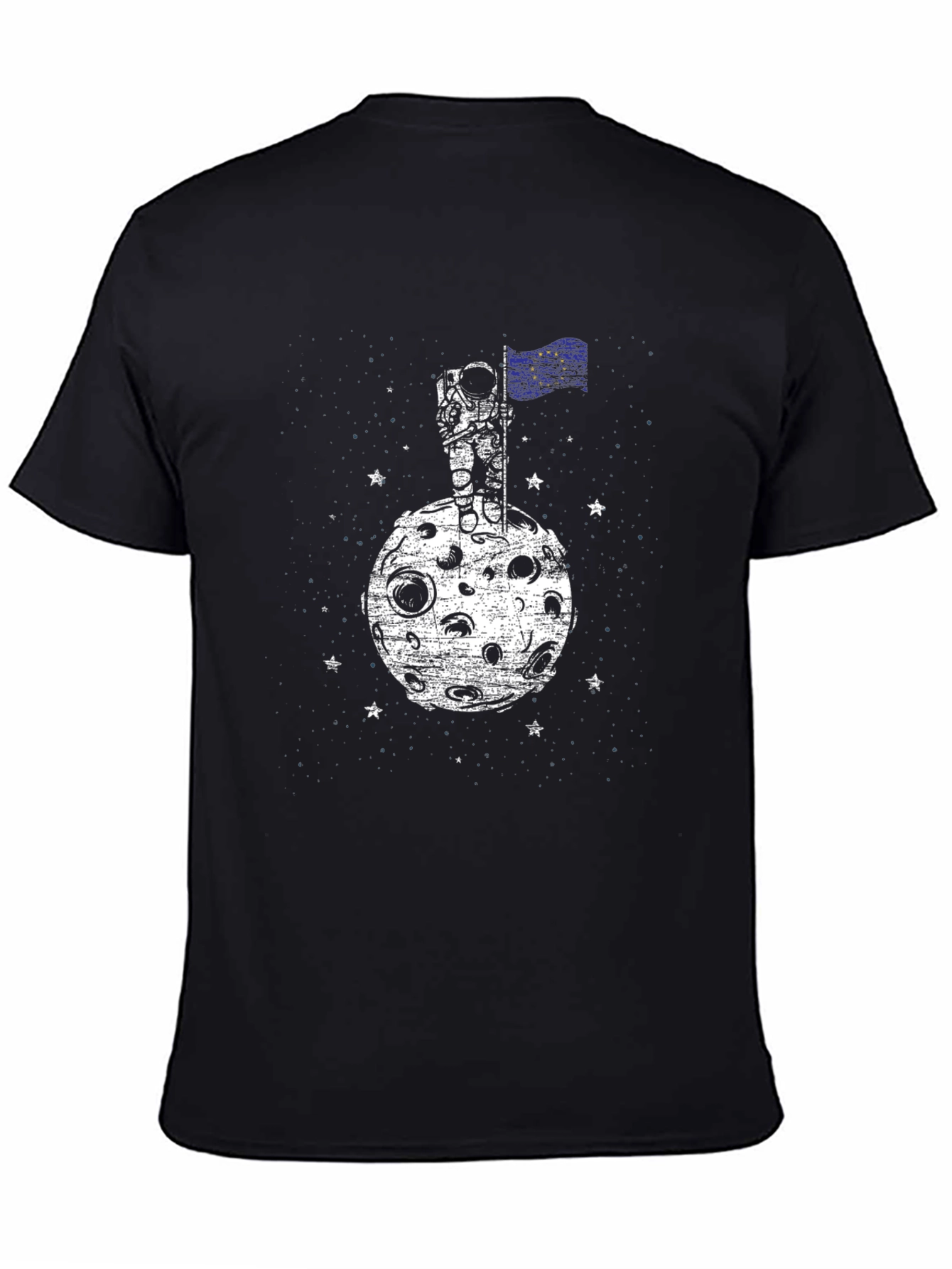 Astronaut Moon EU Flag Graphic Tee - Black