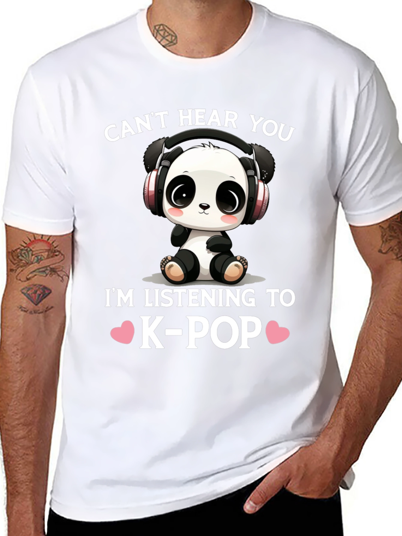 Cant Hear You K-Pop Panda T-Shirt