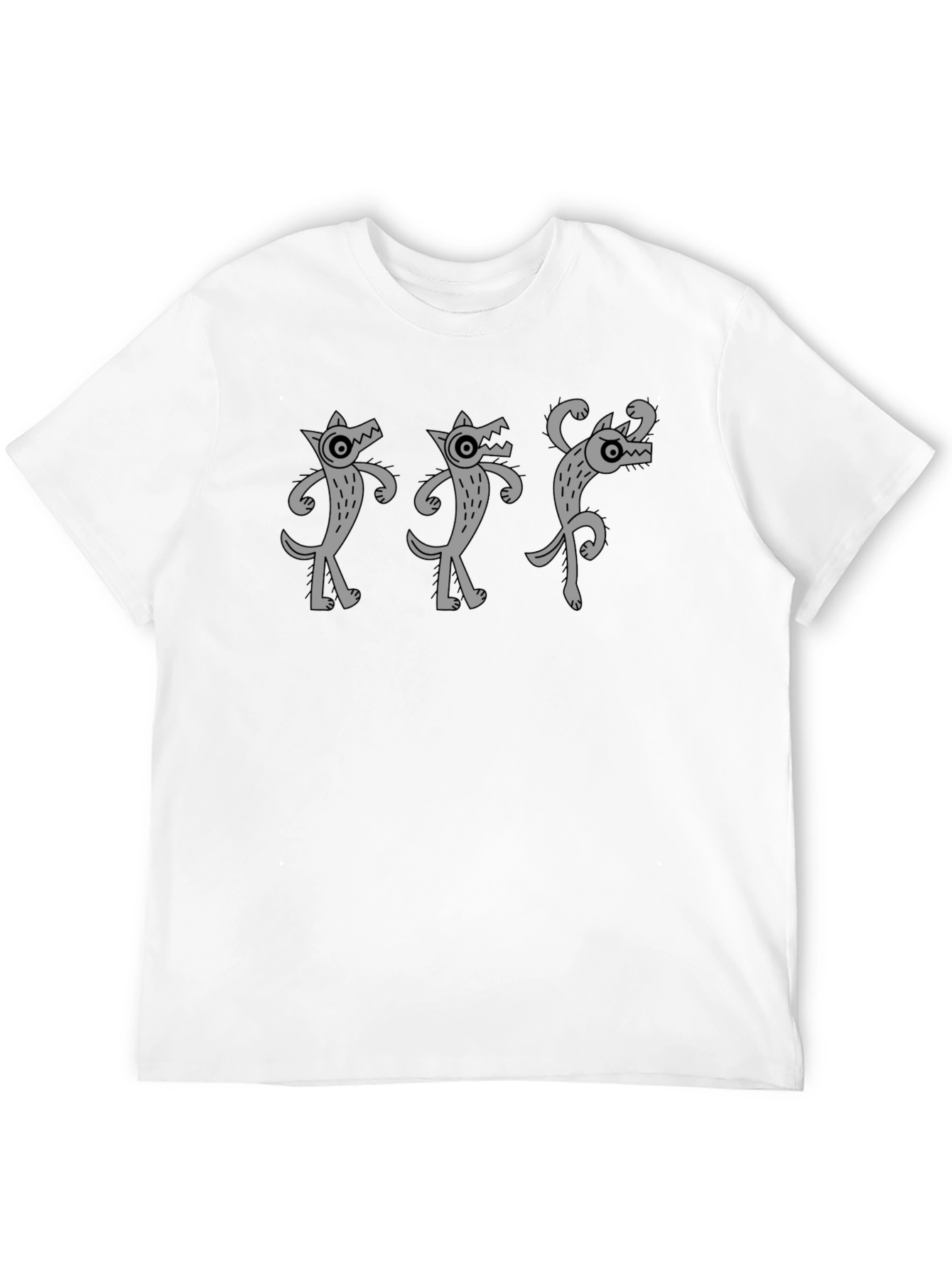 Funny Wolf Graphic Tee - Black Cotton T-Shirt
