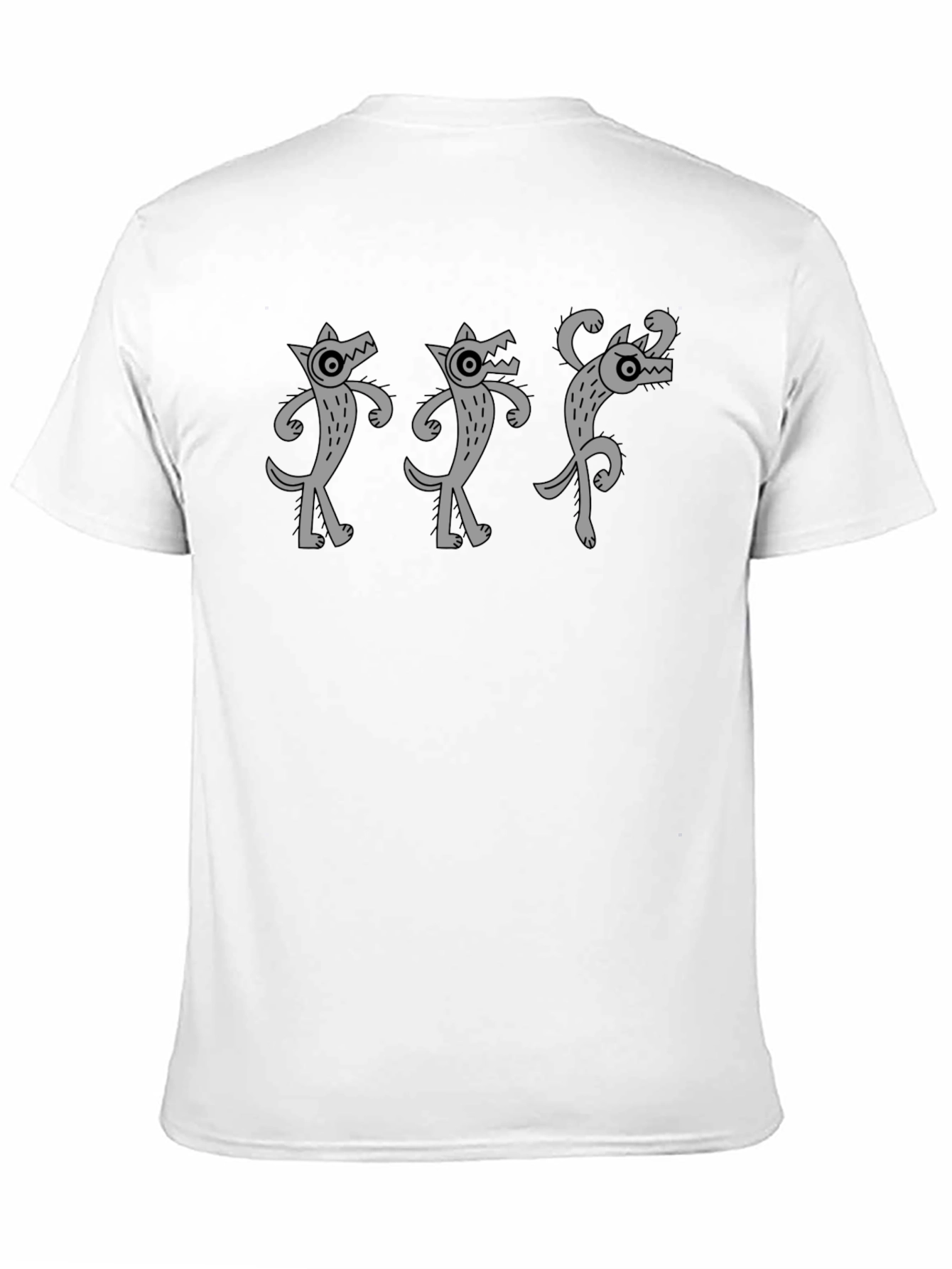 Funny Wolf Graphic Tee - Black Cotton T-Shirt