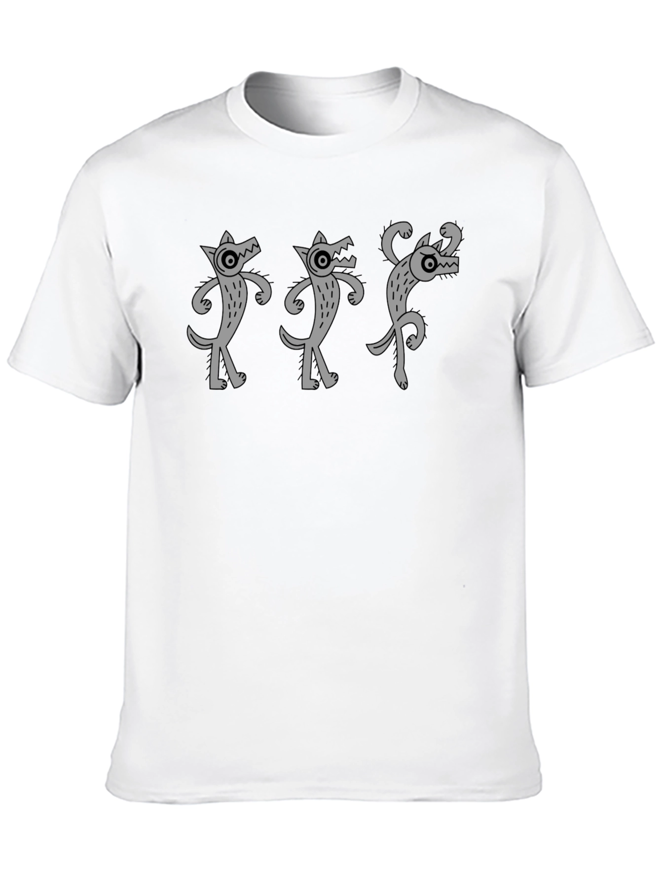 Funny Wolf Graphic Tee - Black Cotton T-Shirt