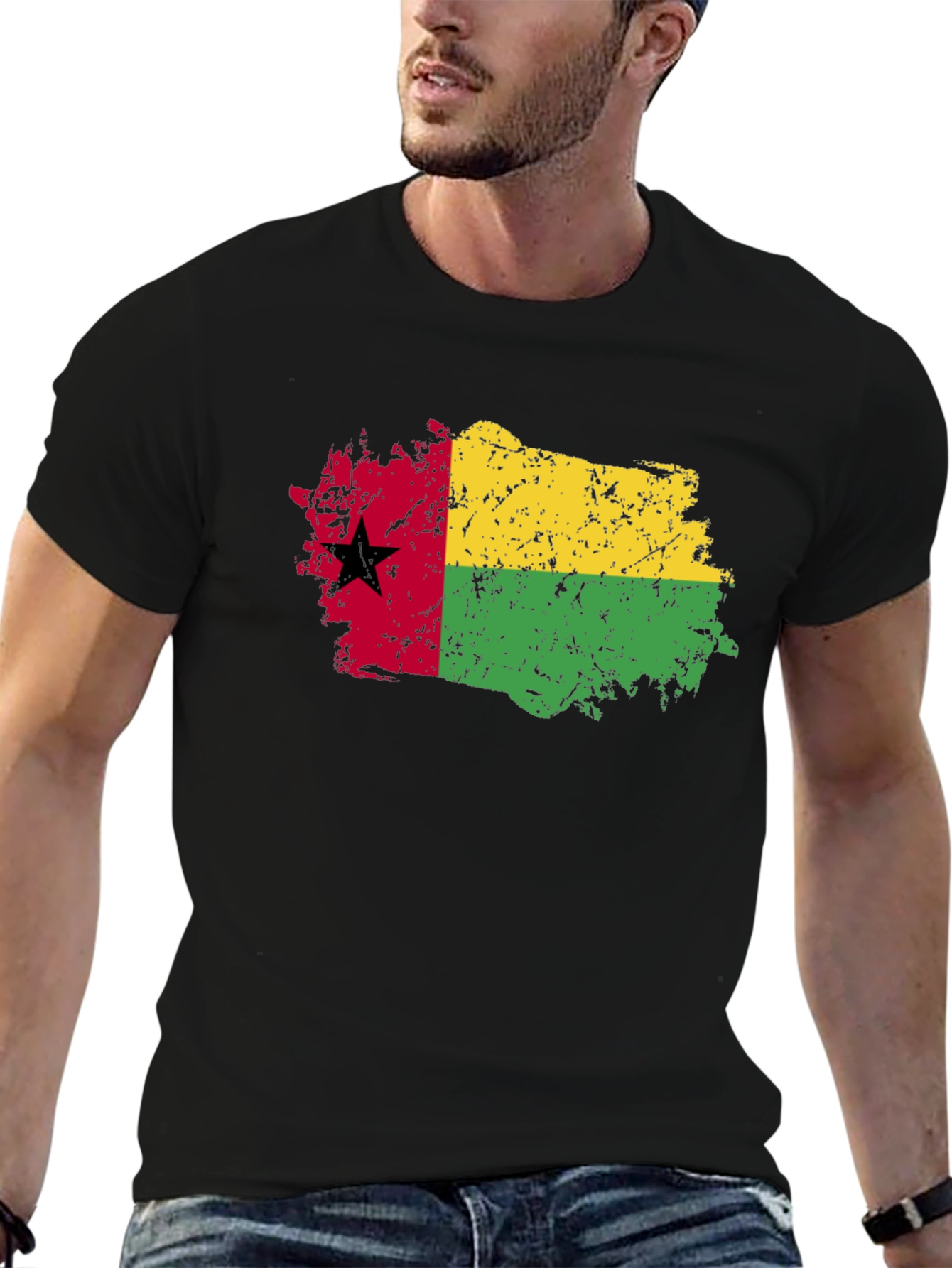 Guinea-Bissau Flag T-Shirt - Grunge Style
