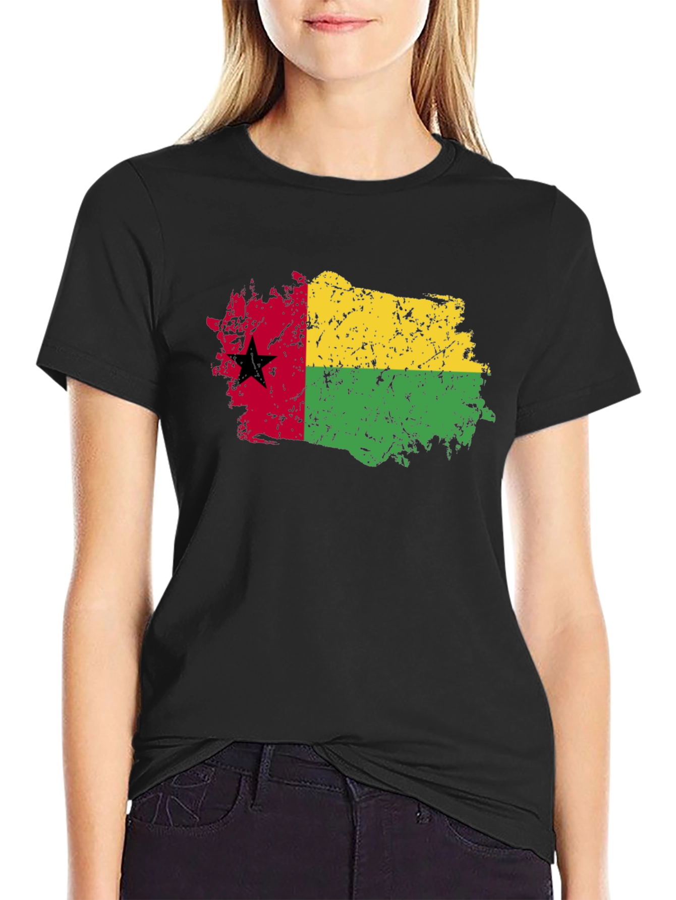 Guinea-Bissau Flag T-Shirt - Grunge Style