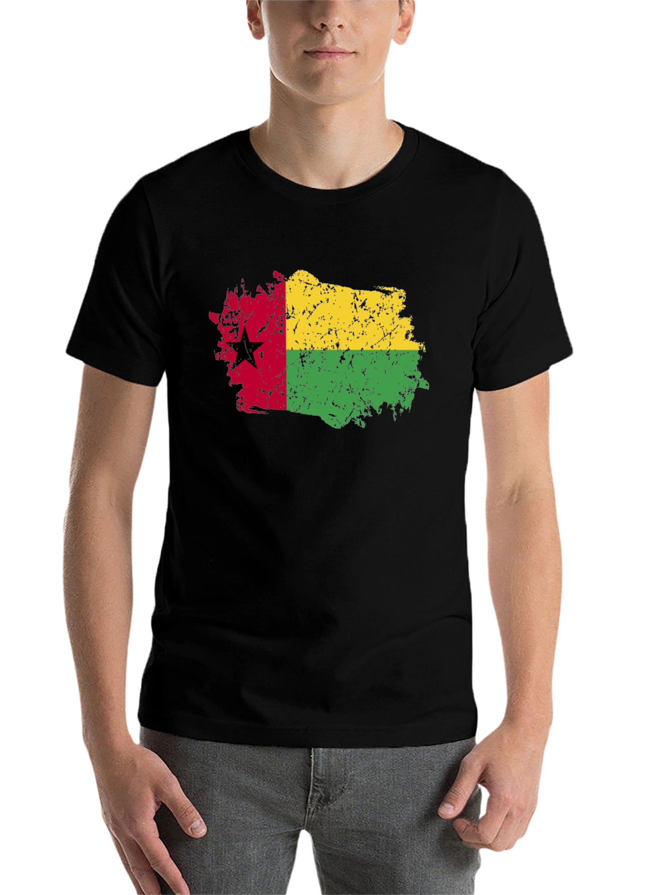Guinea-Bissau Flag T-Shirt - Grunge Style