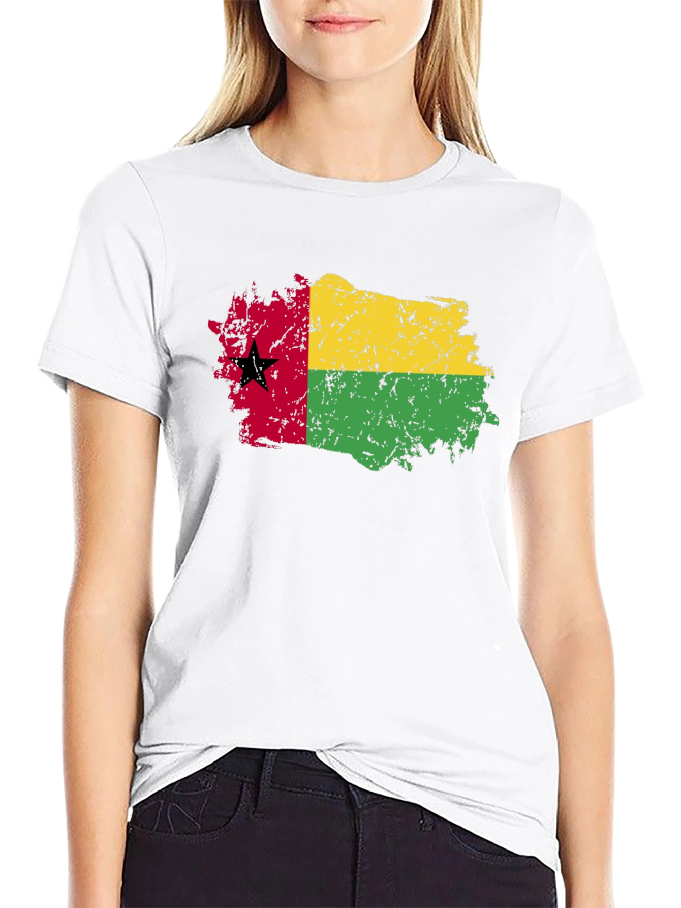 Guinea-Bissau Flag T-Shirt - Grunge Style