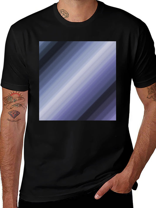 Mens Graphic Tee - Striped Diagonal Design - Casual Comfort