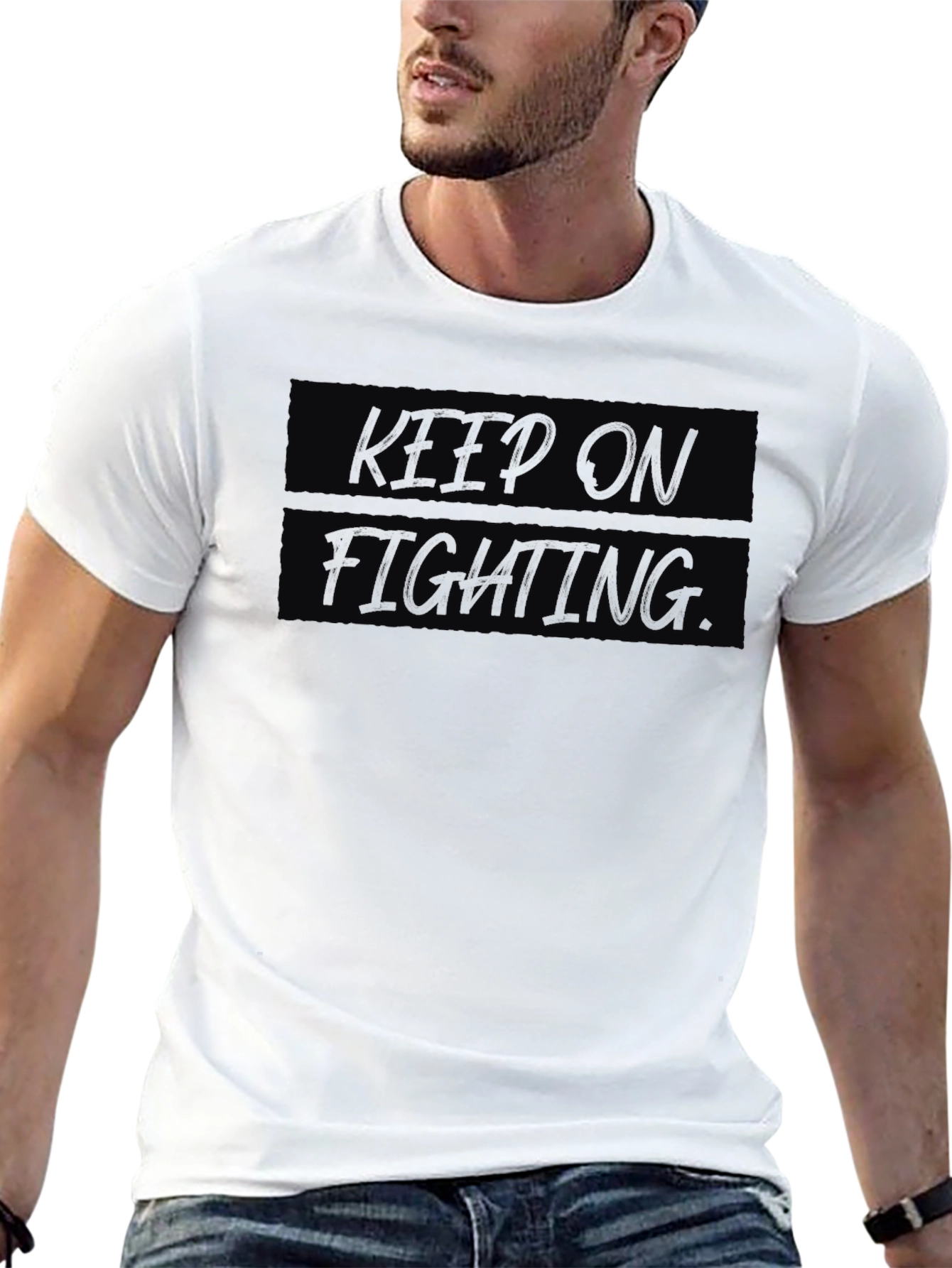 Keep On Fighting Black Graphic Tee