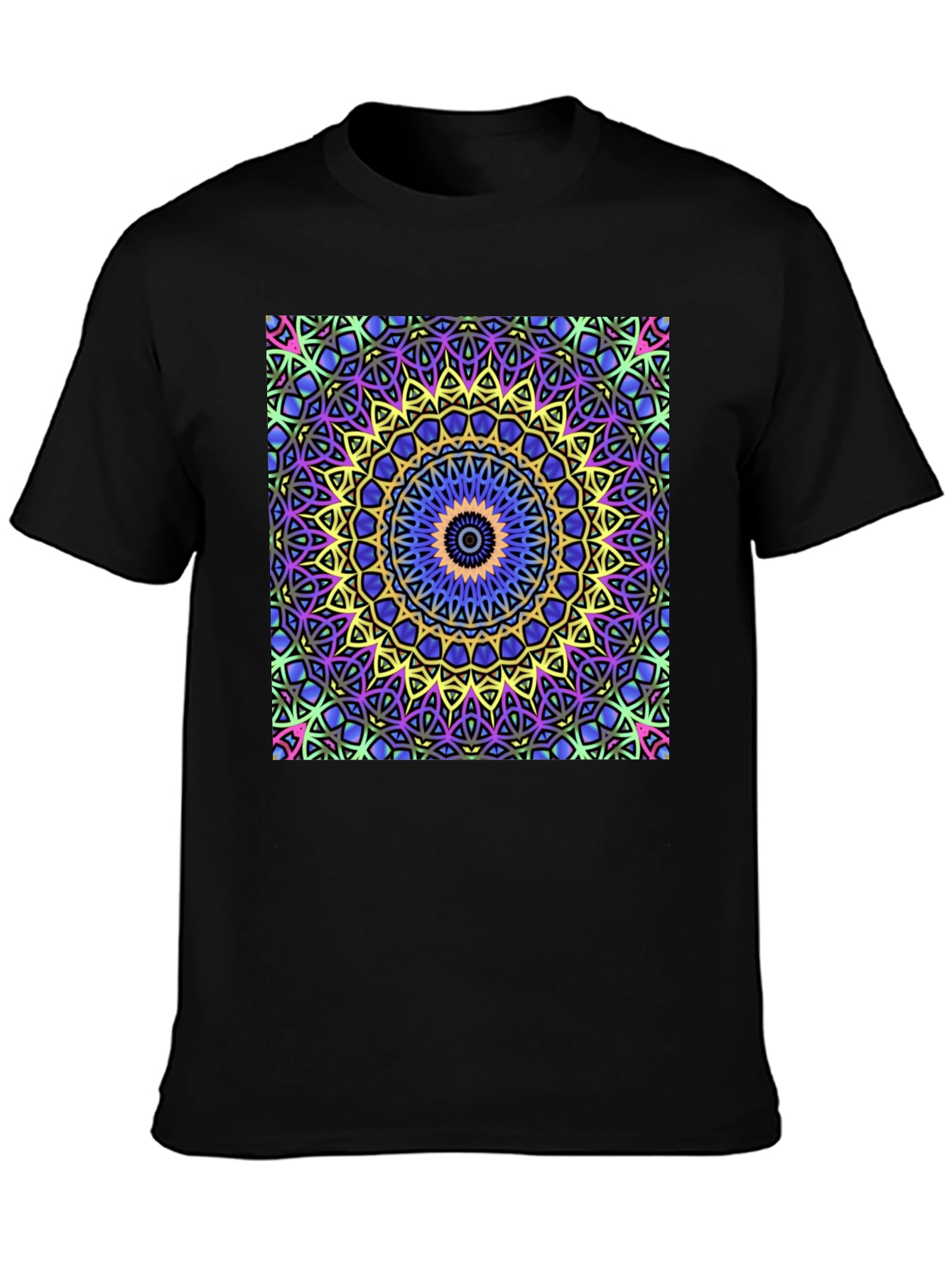 Kaleidoscope Mandala Graphic Tee - Black Unisex T-Shirt