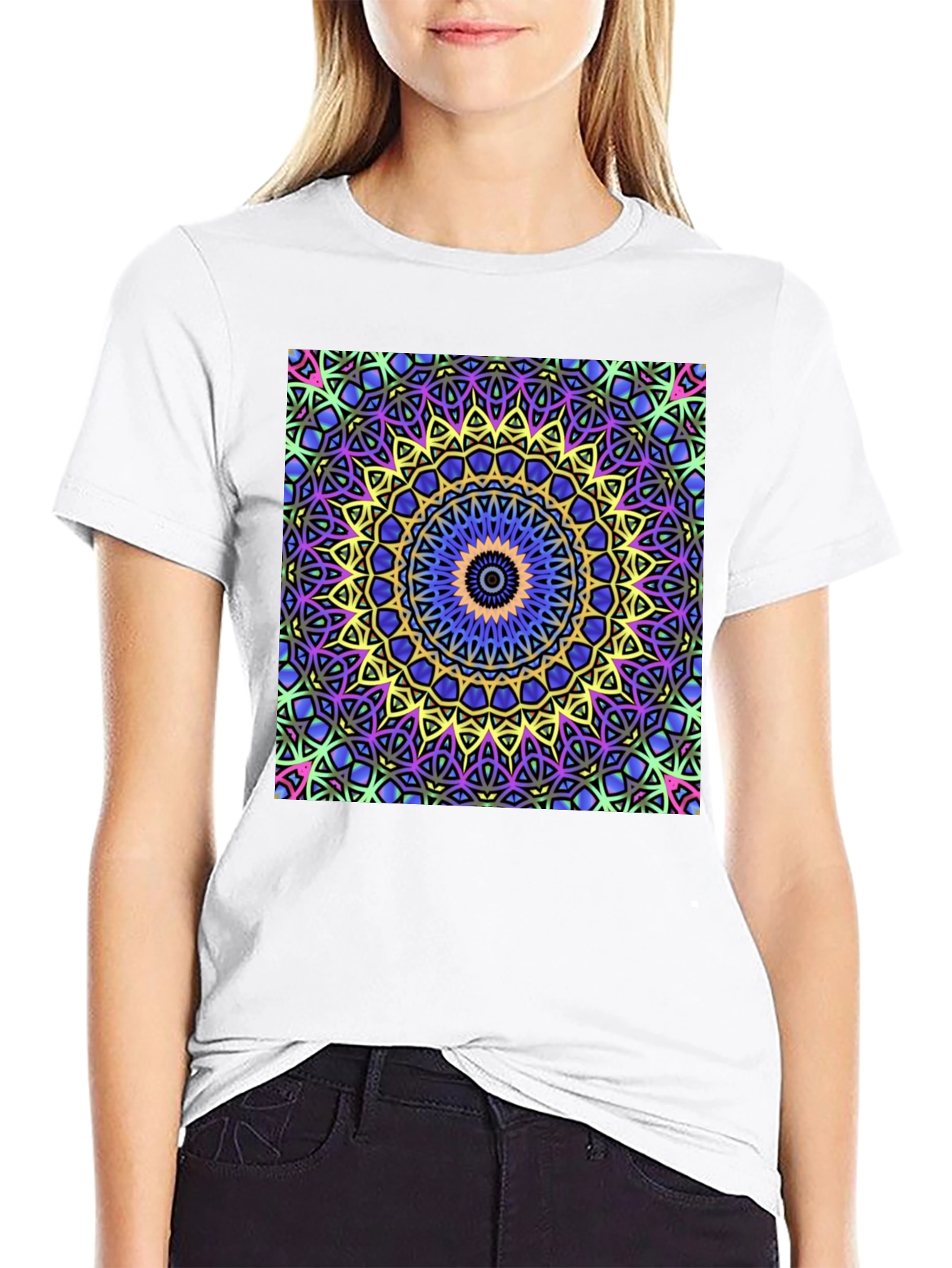 Kaleidoscope Mandala Graphic Tee - Black Unisex T-Shirt