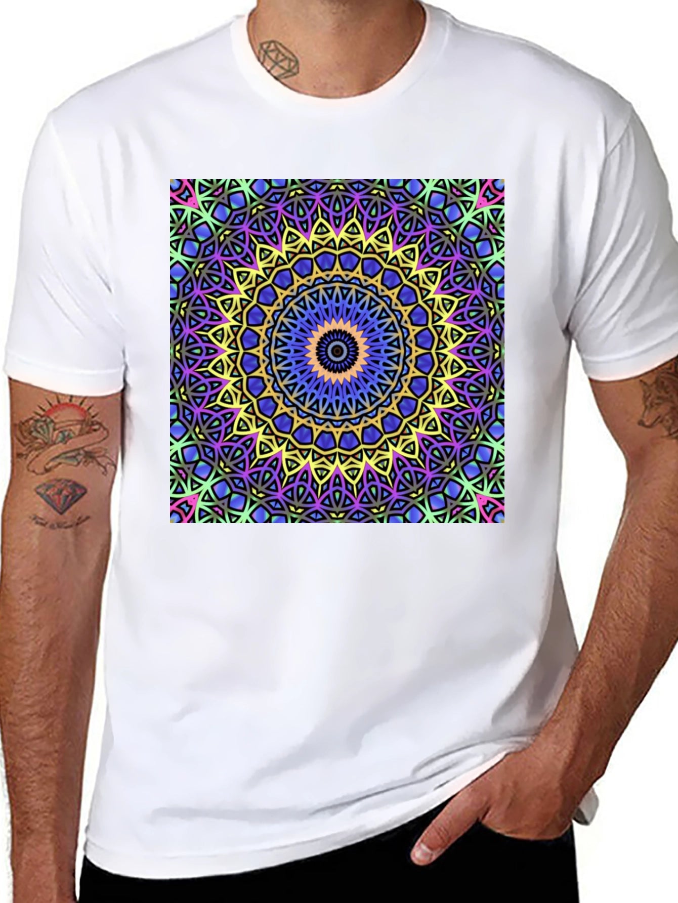 Kaleidoscope Mandala Graphic Tee - Black Unisex T-Shirt
