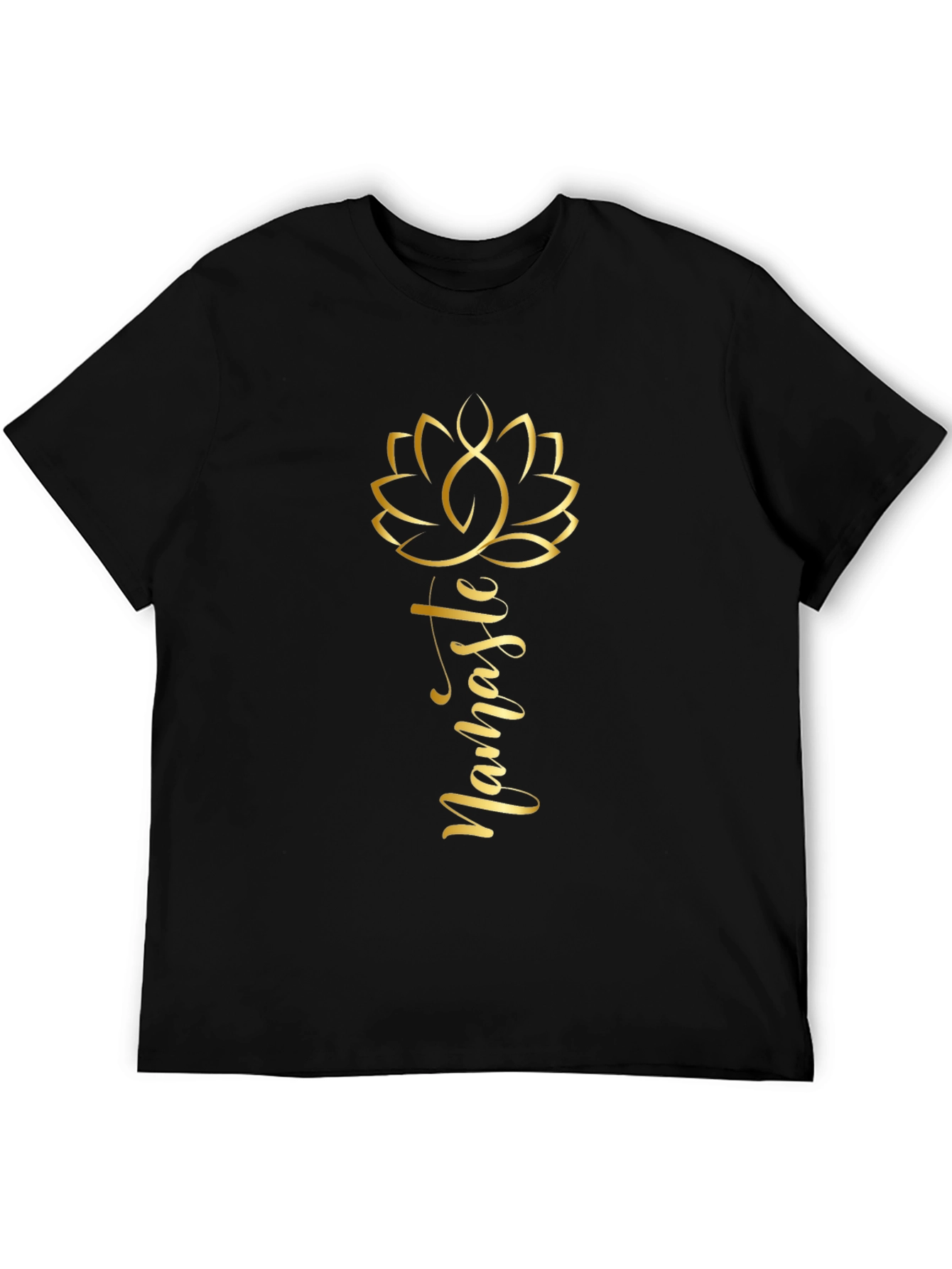 Namaste Lotus Flower Graphic Tee - Black