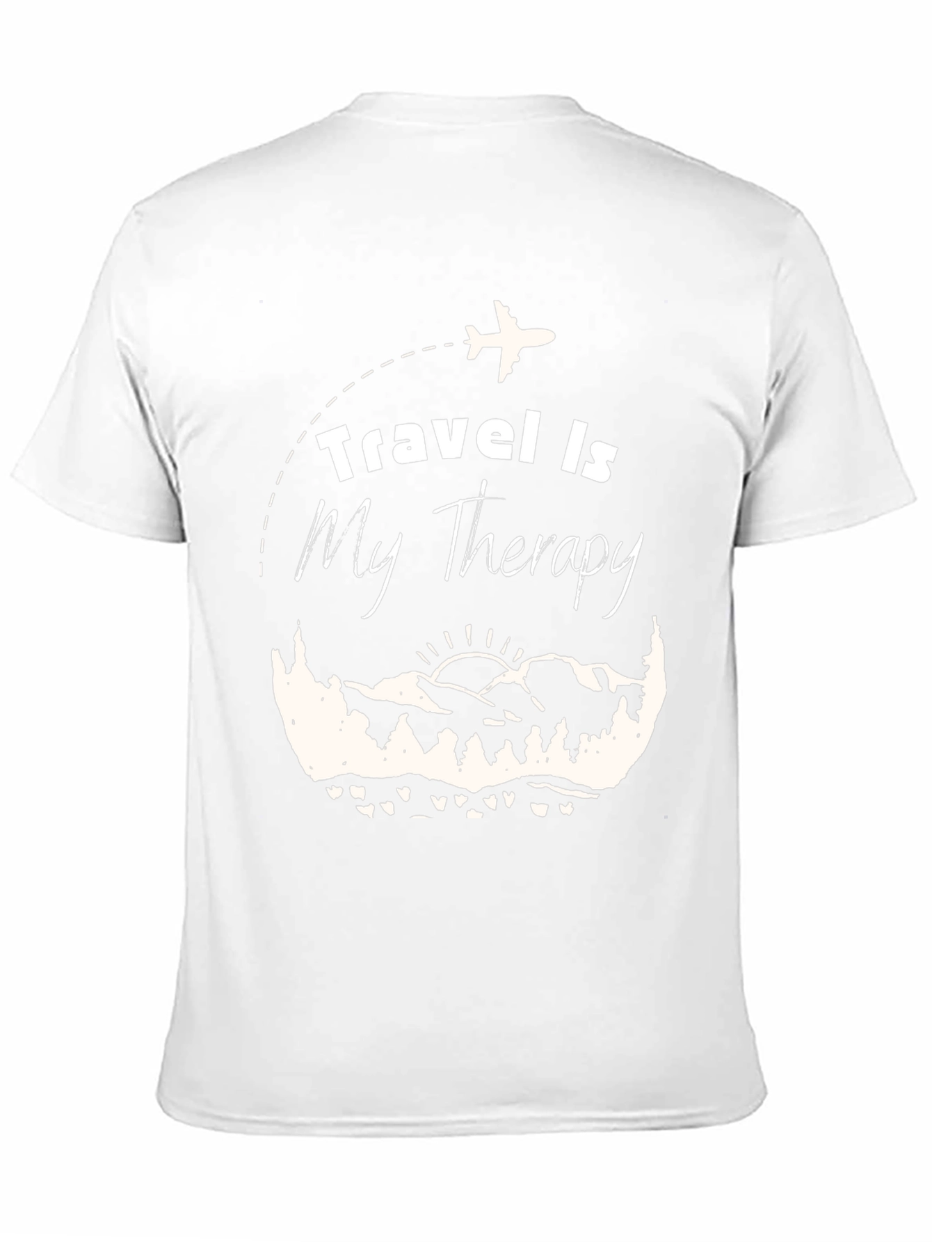Travel Is My Therapy Black Graphic T-Shirt
