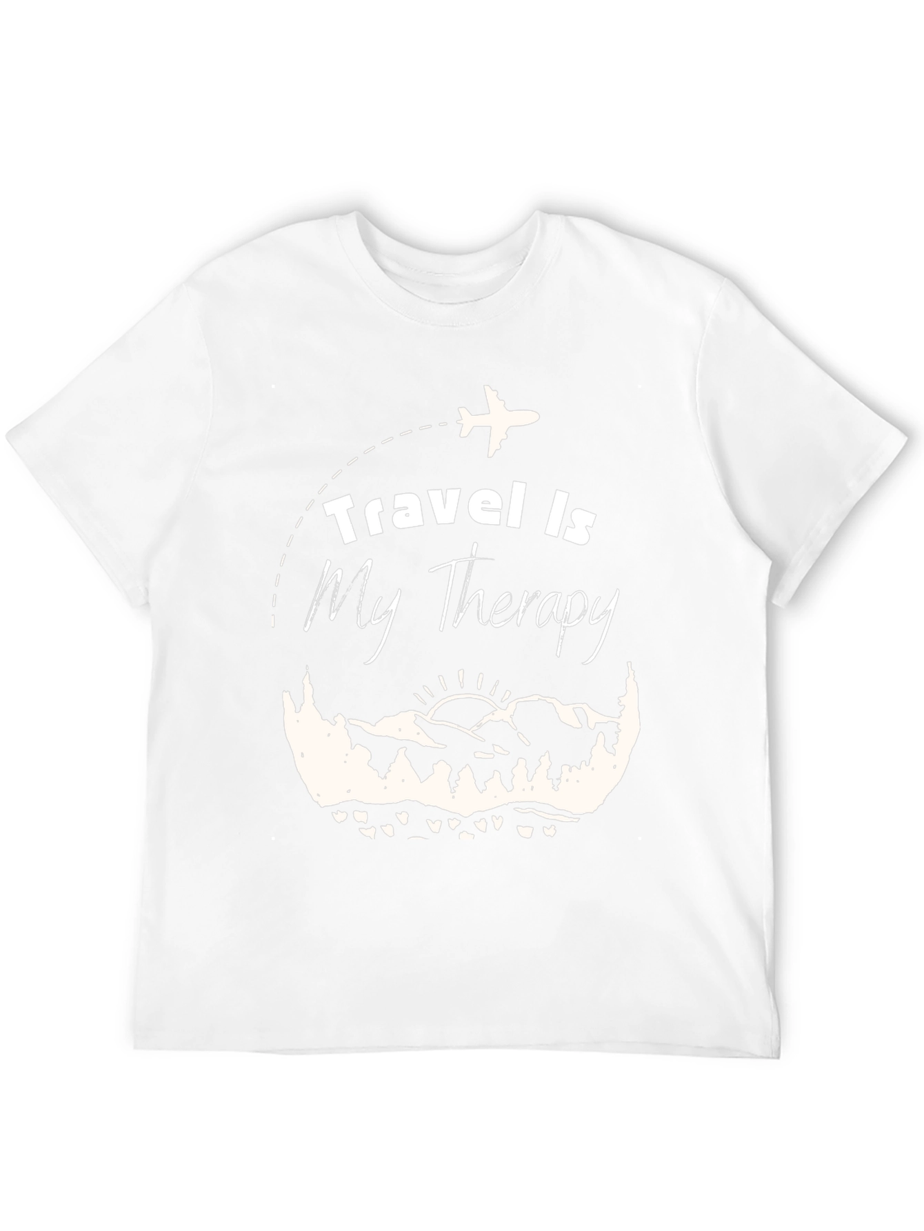 Travel Is My Therapy Black Graphic T-Shirt