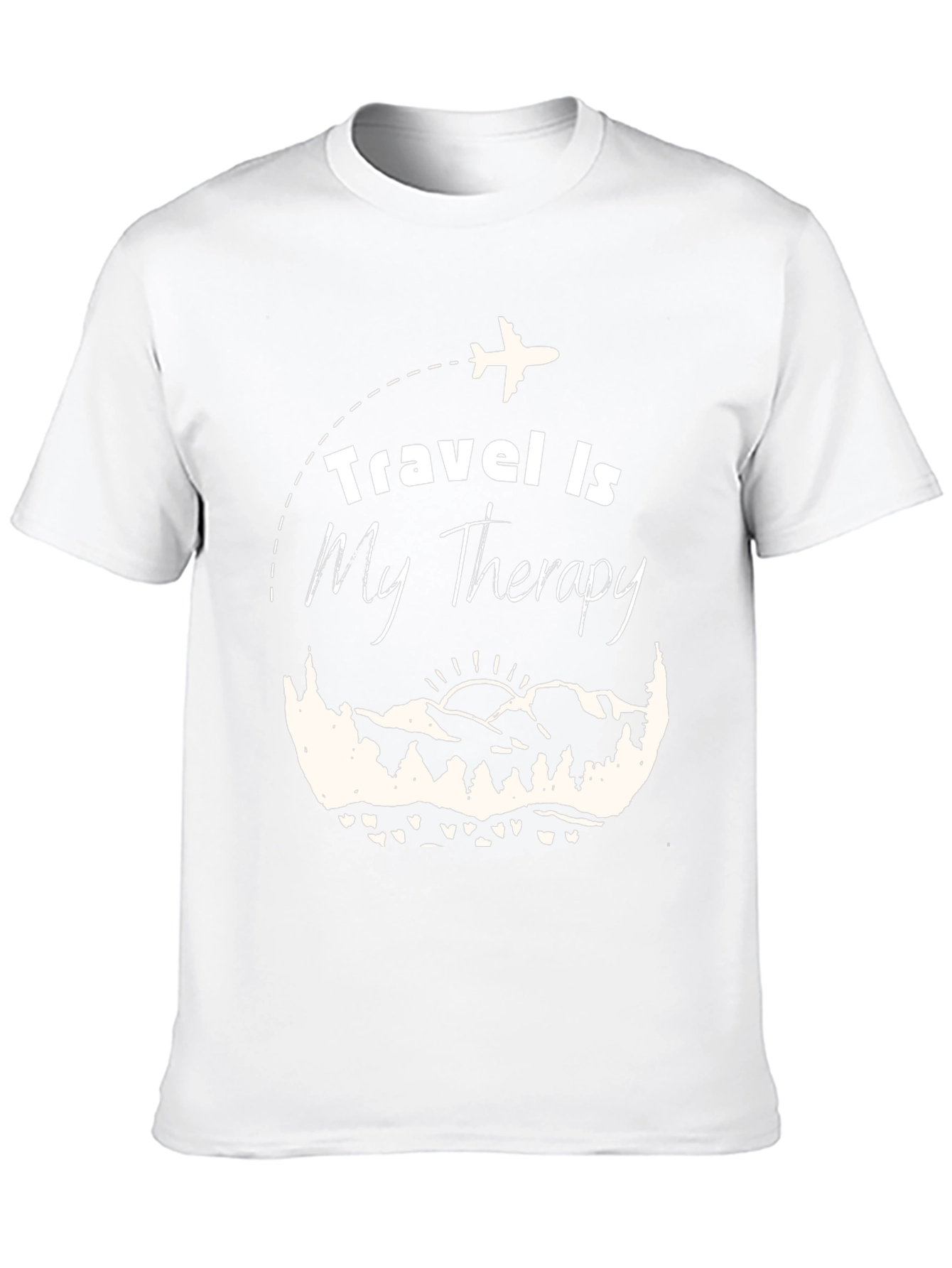 Travel Is My Therapy Black Graphic T-Shirt