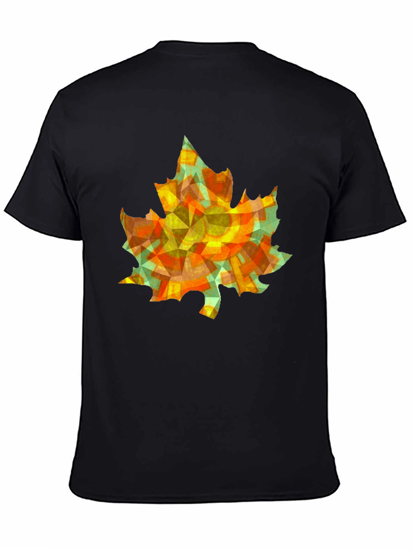 Geometric Maple Leaf T-Shirt - Abstract Autumn Style