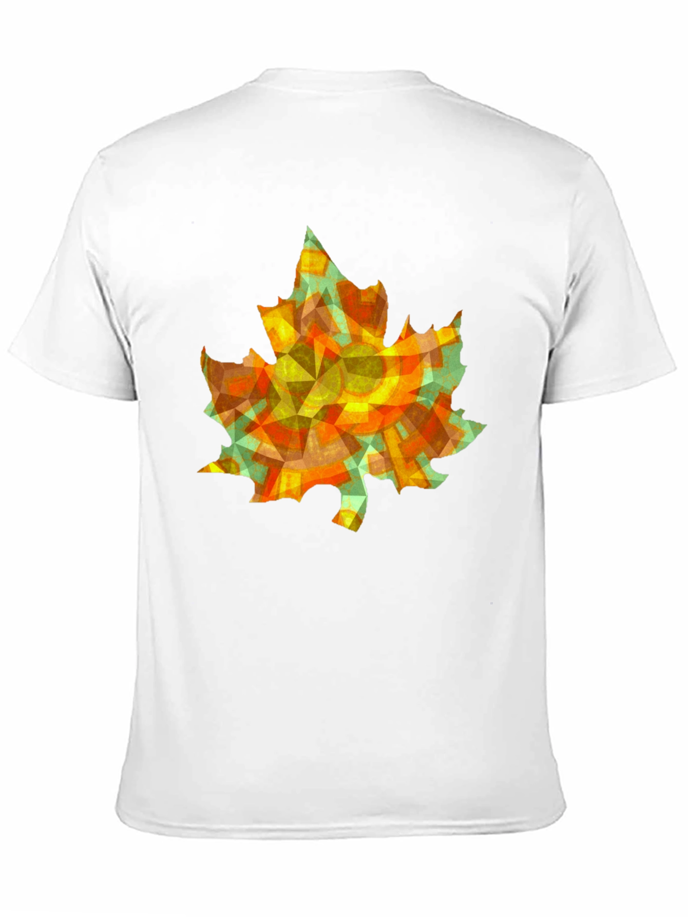 Geometric Maple Leaf T-Shirt - Abstract Autumn Style