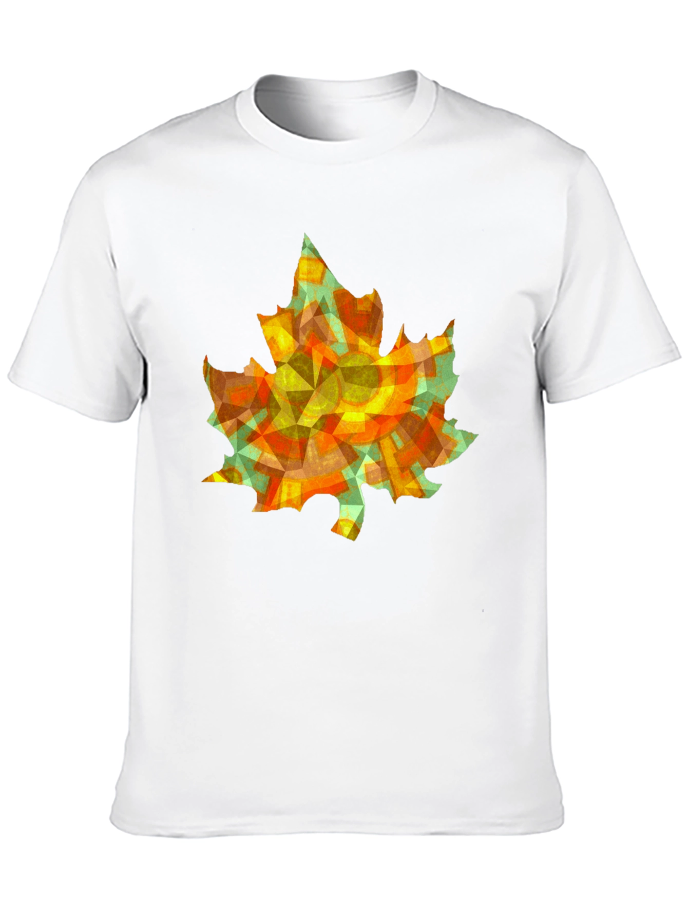Geometric Maple Leaf T-Shirt - Abstract Autumn Style