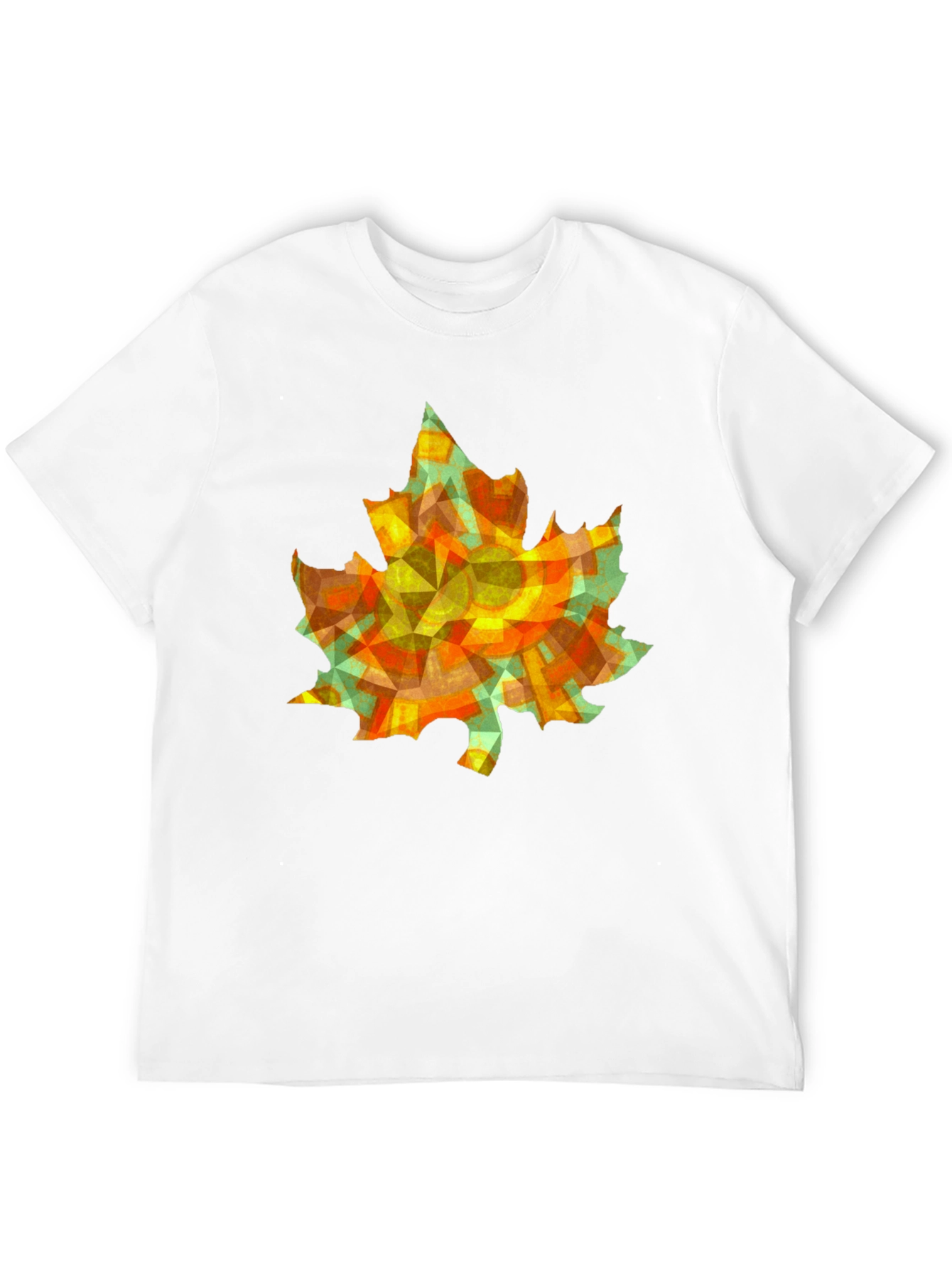 Geometric Maple Leaf T-Shirt - Abstract Autumn Style