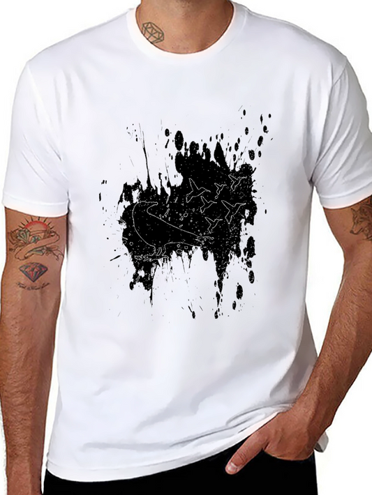 Raven & Birds Graphic Print Black T-Shirt